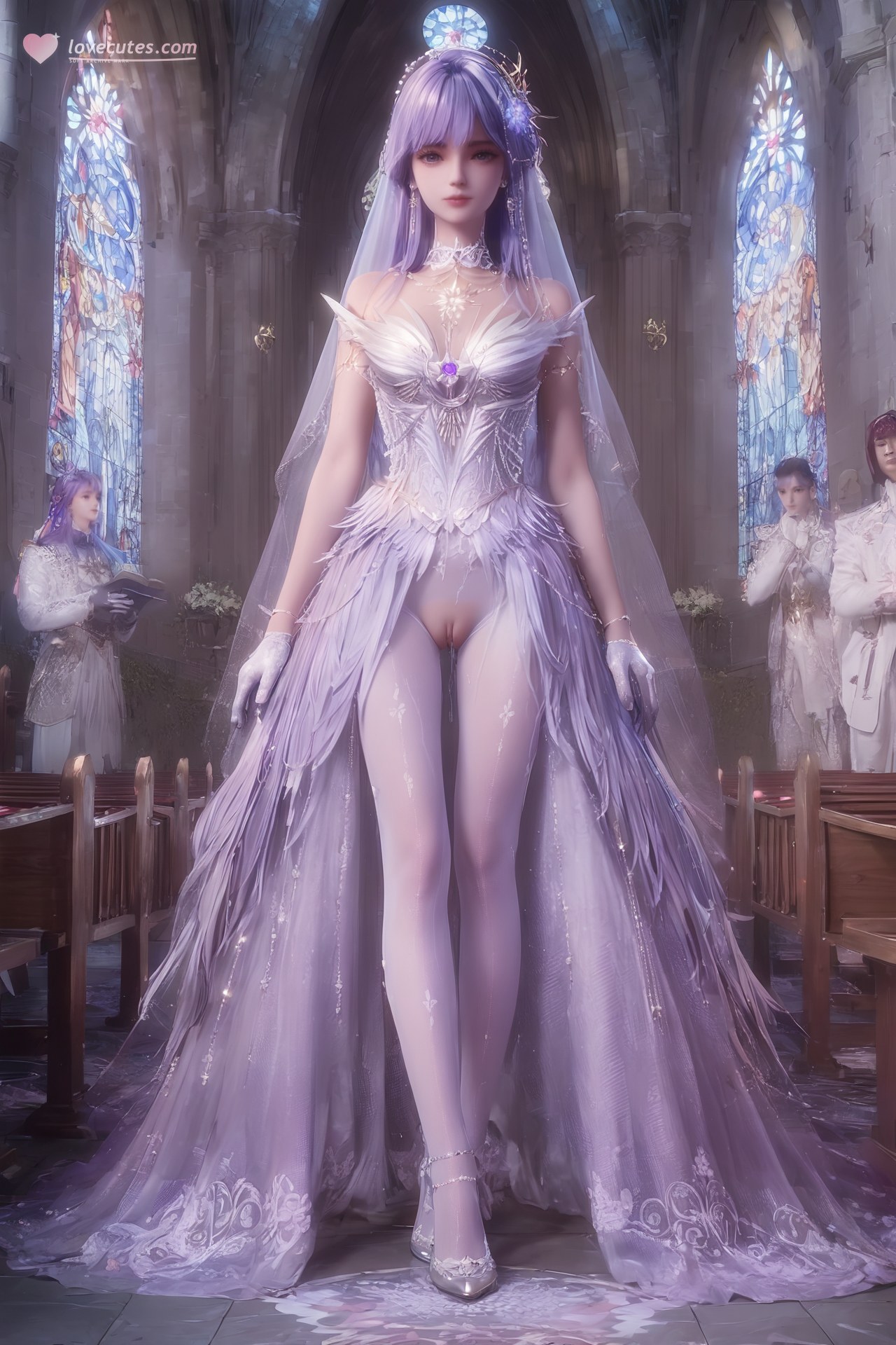 AI Porn - 神印王座 圣采儿：世纪婚礼白丝露穴 AI 成人图集 Part 3 250P