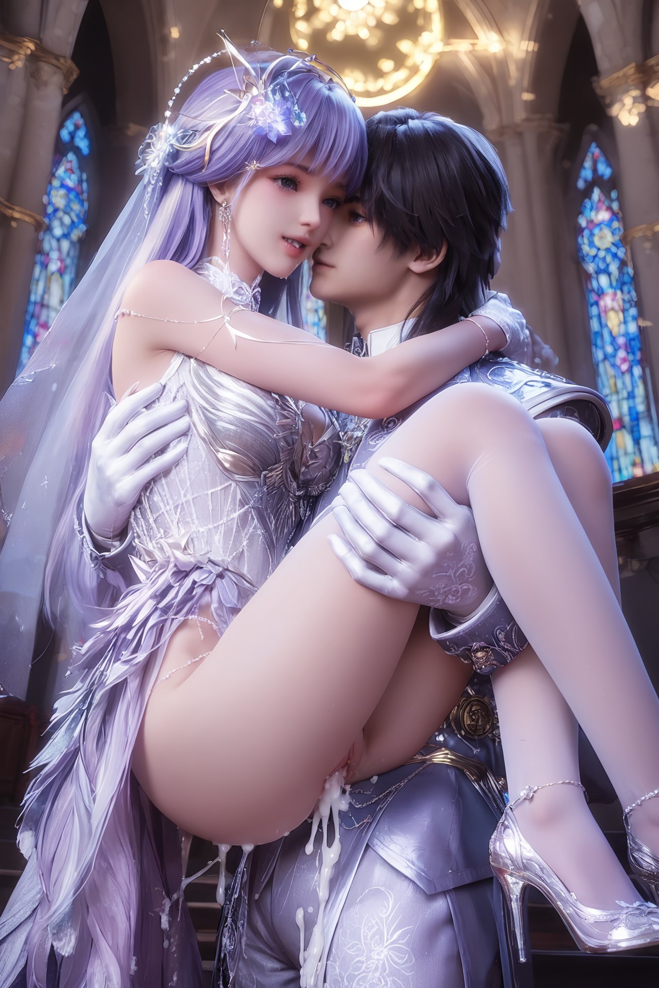 AI Porn - Throne of Seal Cai'er Wedding White Stockings Adult Gallery Part 4 250P