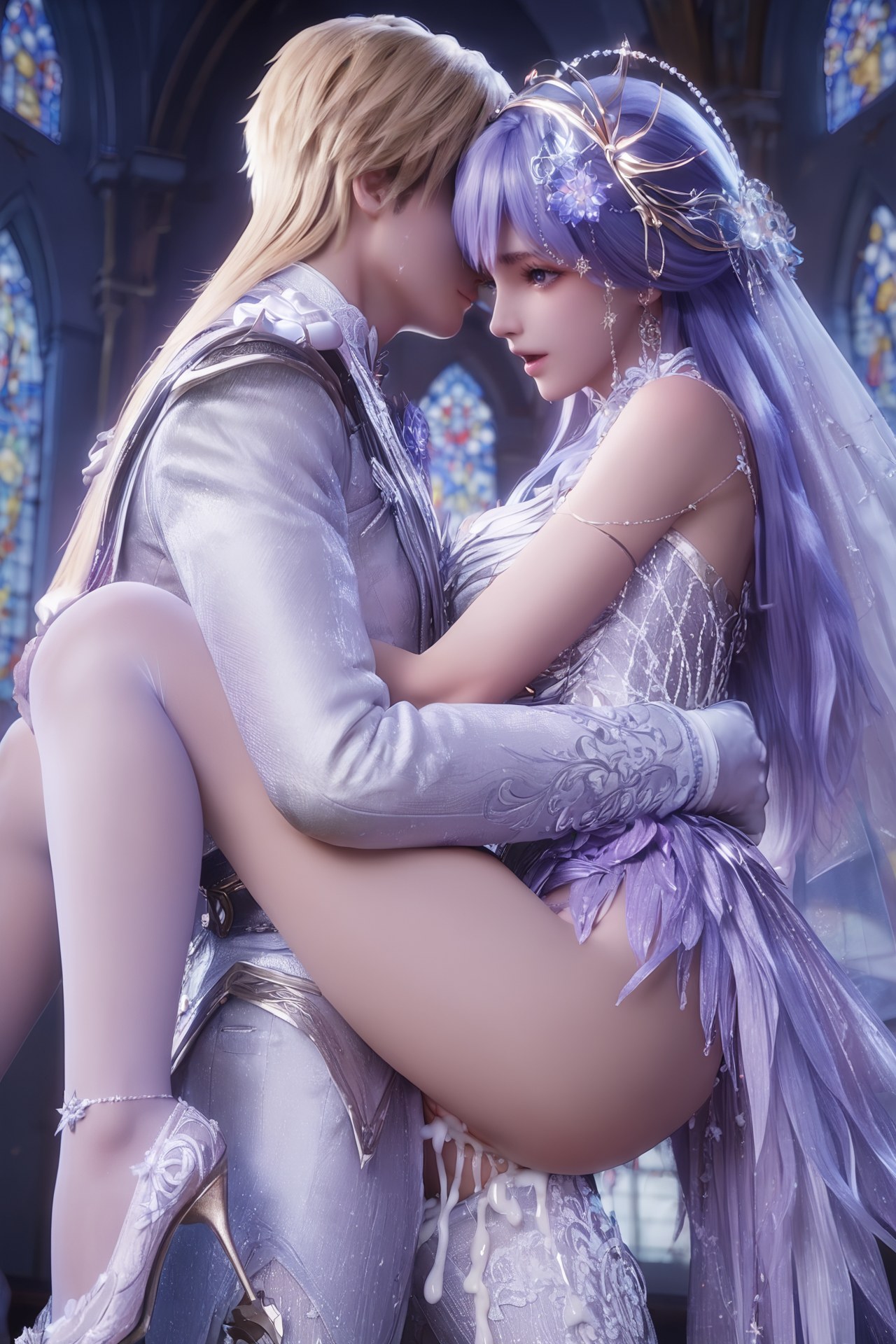 AI Porn - Throne of Seal Cai'er Wedding White Stockings Adult Gallery Part 4 250P