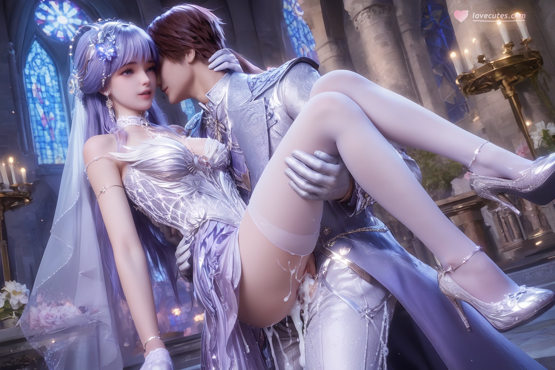 AI Porn - Throne of Seal Cai'er Wedding White Stockings Adult Gallery Part 4 250P