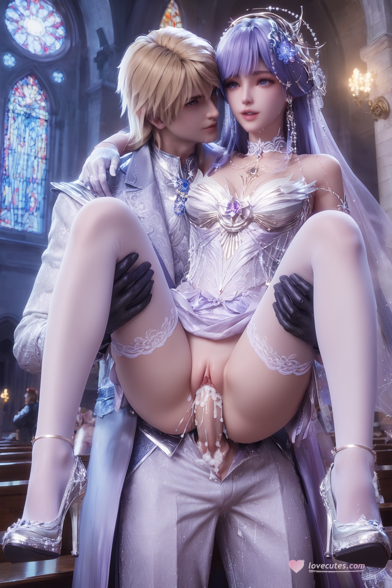 AI Porn - Throne of Seal Cai'er Wedding White Stockings Adult Gallery Part 4 250P
