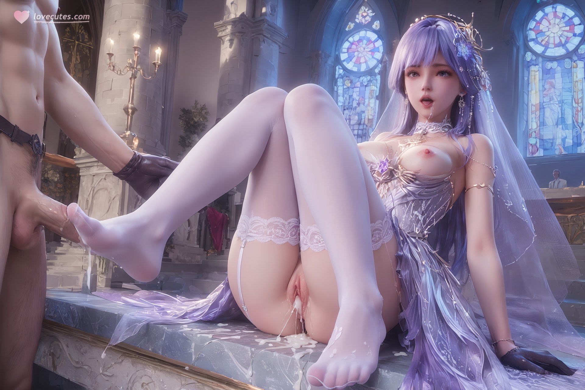 AI Porn - 神印王座 聖采兒：世紀婚禮白絲露穴 AI 成人圖集 Part 4 250P
