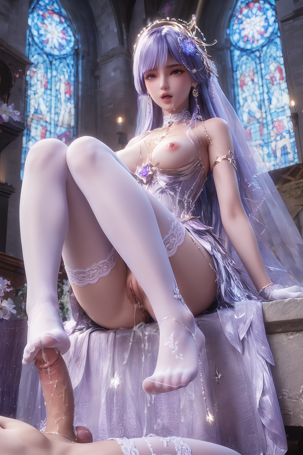 AI Porn - 神印王座 聖采兒：世紀婚禮白絲露穴 AI 成人圖集 Part 4 250P