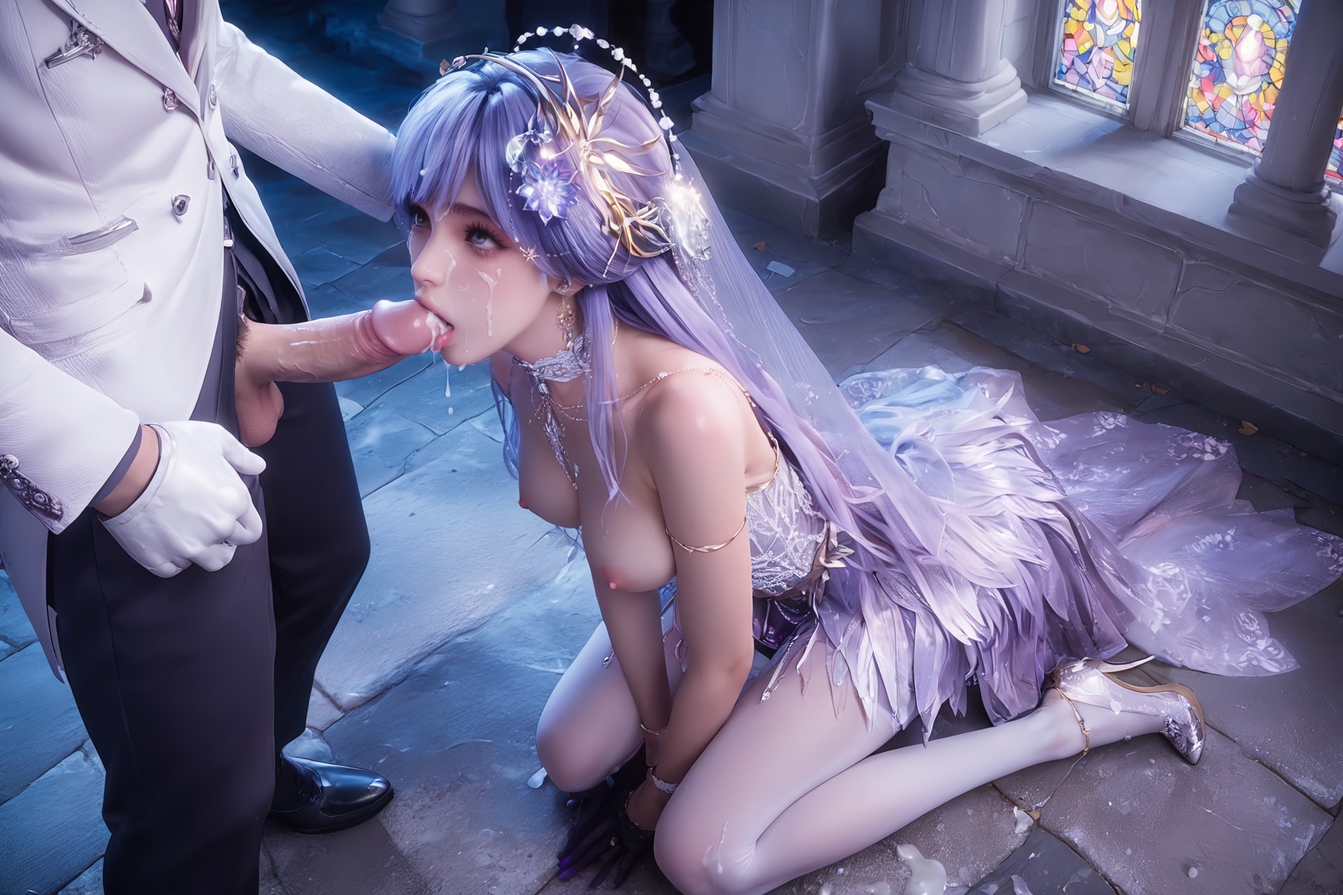AI Porn - Throne of Seal Cai'er Wedding White Stockings Adult Gallery Part 4 250P