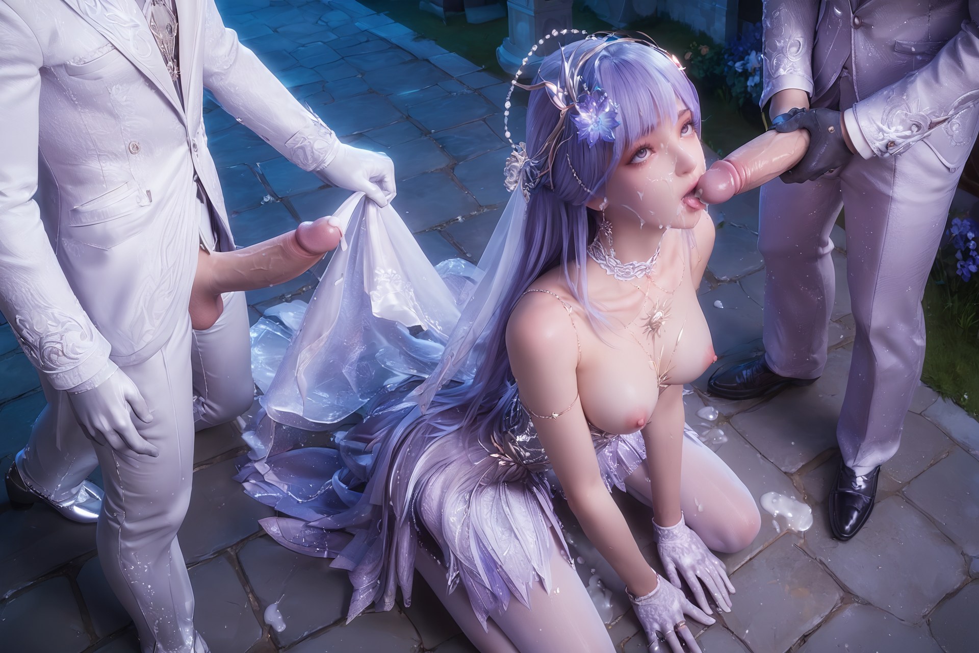 AI Porn - Throne of Seal Cai'er Wedding White Stockings Adult Gallery Part 4 250P