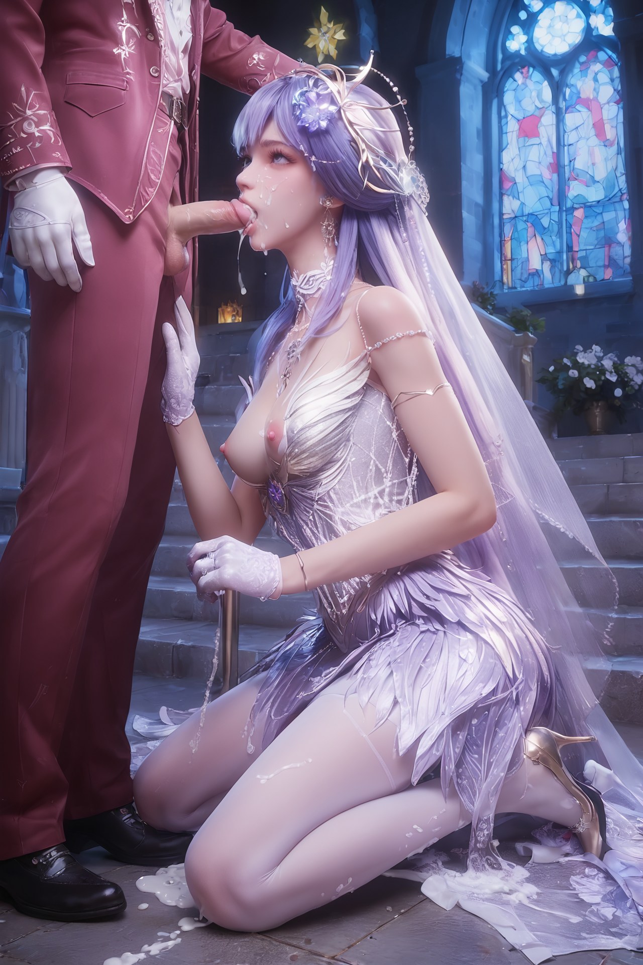 AI Porn - Throne of Seal Cai'er Wedding White Stockings Adult Gallery Part 4 250P
