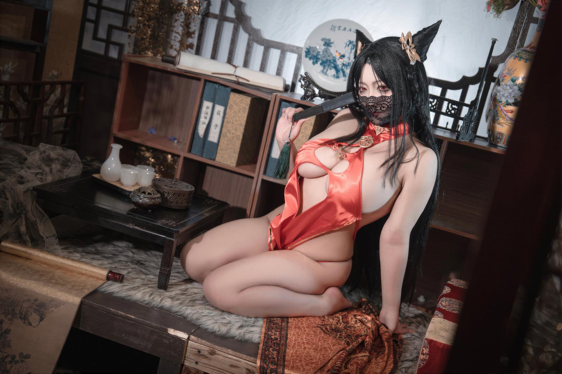 [Cosplay] LoLiSAMA - ไห่โฉวชุดกี่เพ้าแดง คอสเพลย์ 69P