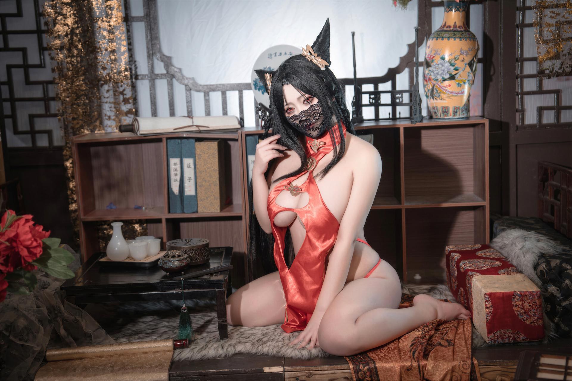 [cosplay] LoLiSAMA - アズールレーン海筹 赤チャイナ コスプレ 69P