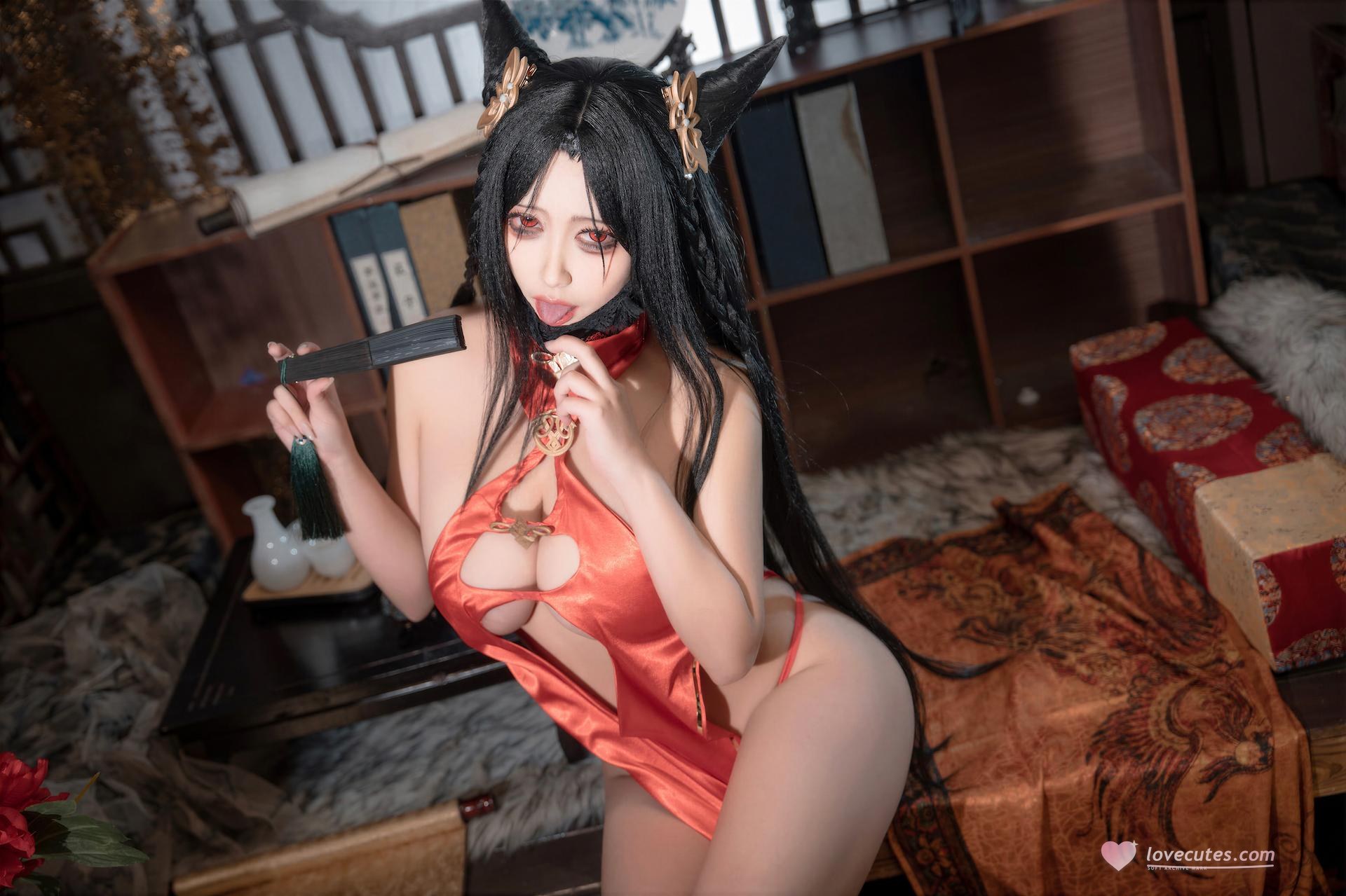 [cosplay] LoLiSAMA - アズールレーン海筹 赤チャイナ コスプレ 69P