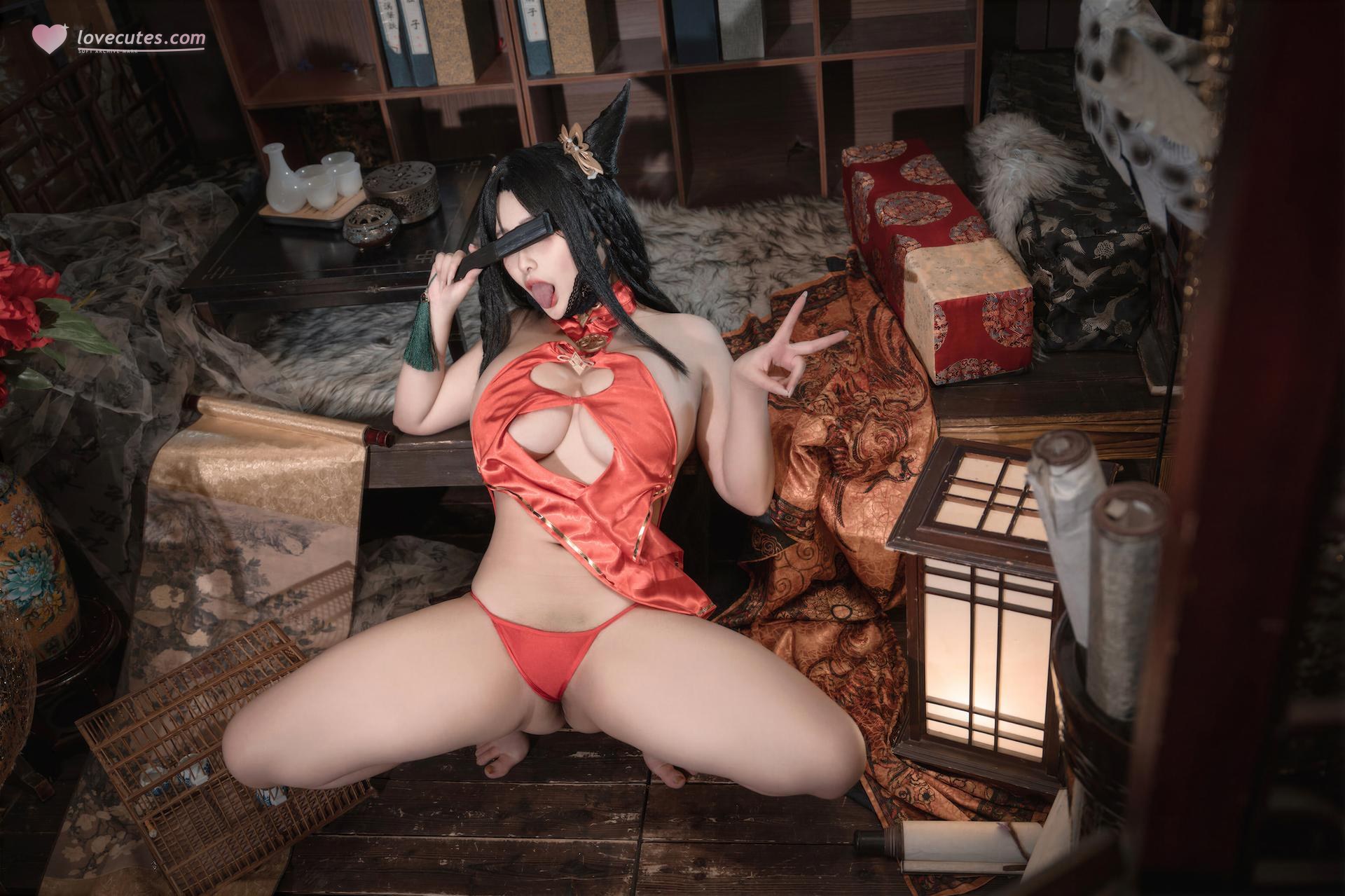 [Cosplay] LoLiSAMA - Azur Lane Hai Chou red qipao 69P