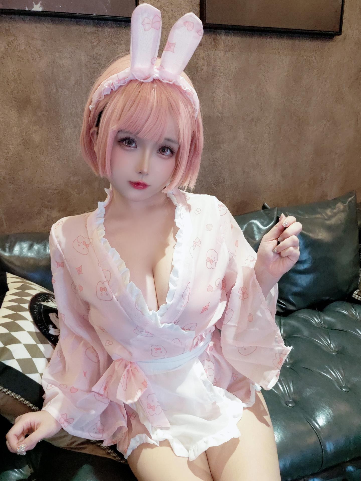 [Cosplay] Hinajiao - pink bunny robe 32P2G