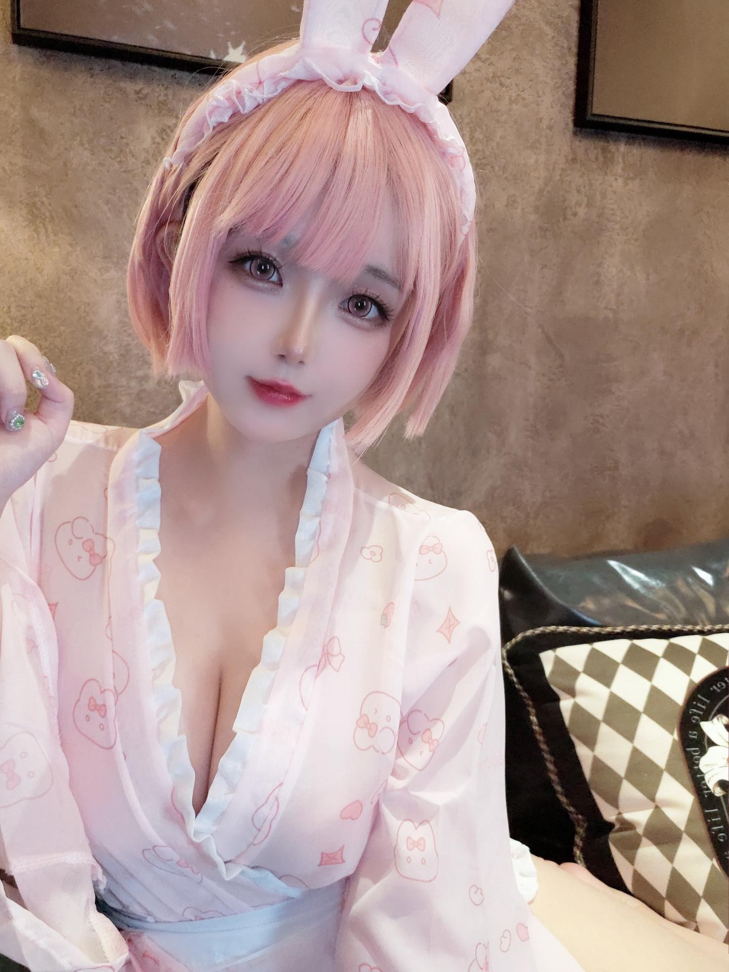 [Cosplay] Hinajiao - pink bunny robe 32P2G