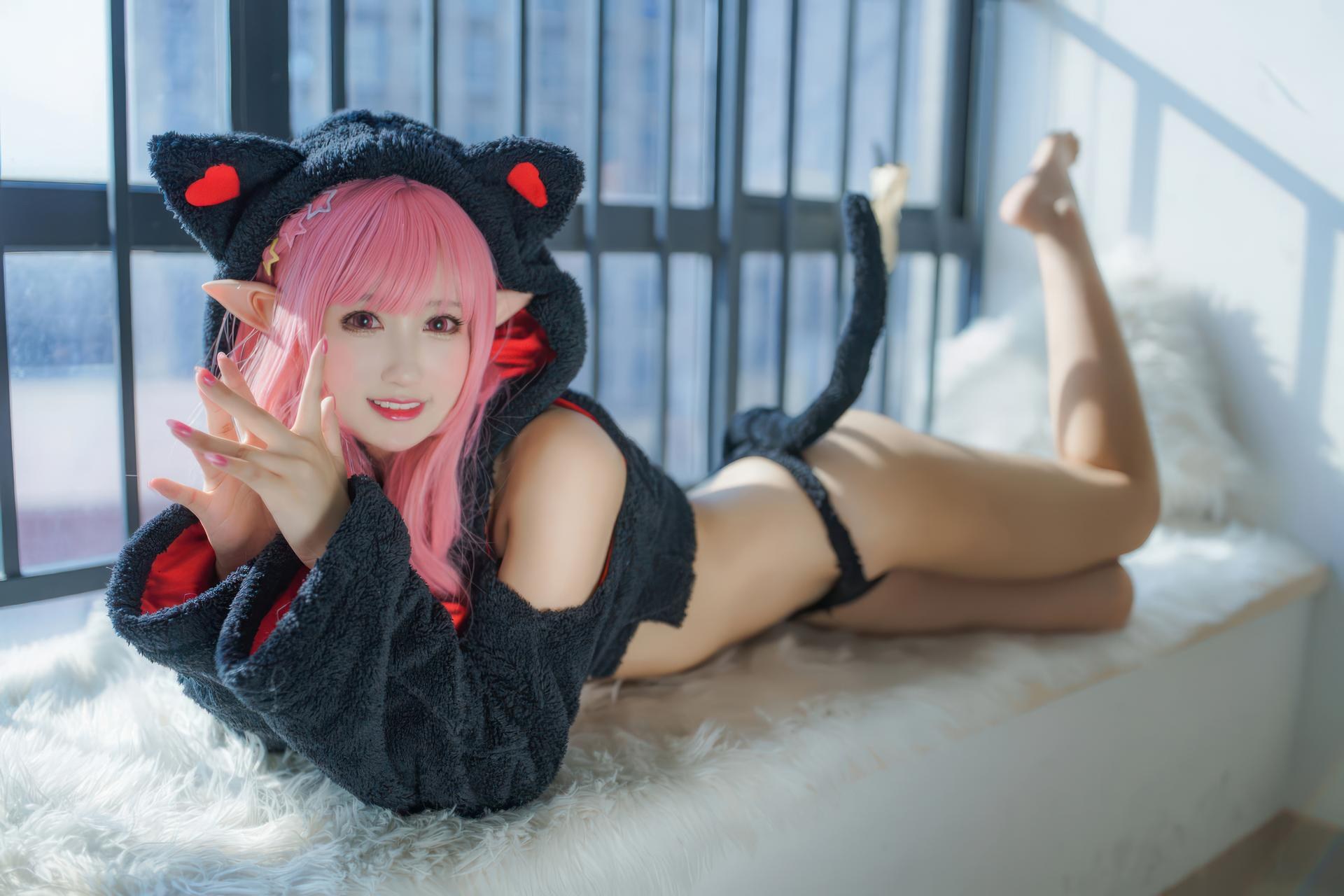 [Cosplay] Hanyu Sanwei - แมวของขวัญผมชมพู คอสเพลย์ 26P