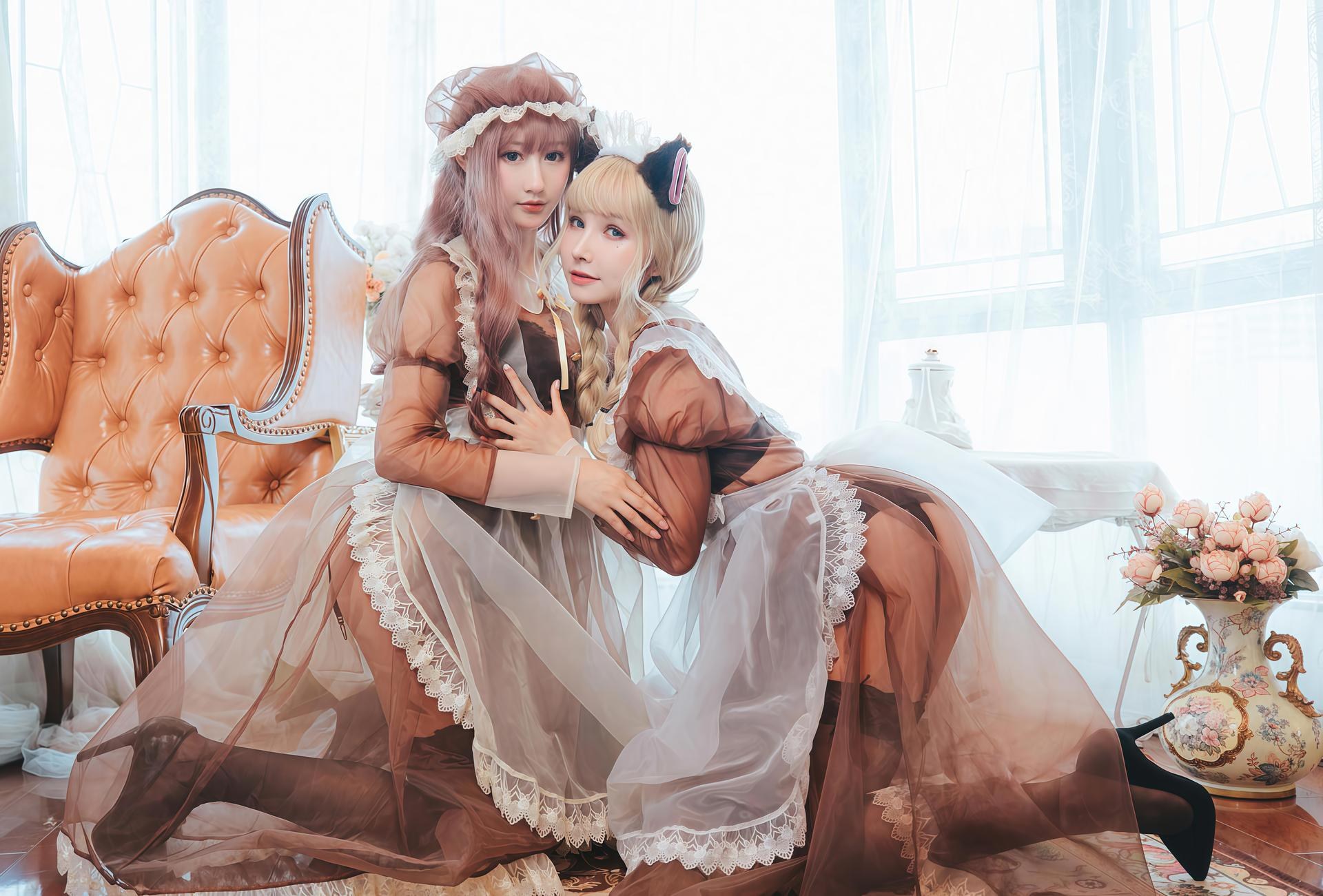 [Cosplay] Hanyu Sanwei and Yi Qian Zhi Mao Bohe - duo sheer maid room 32P