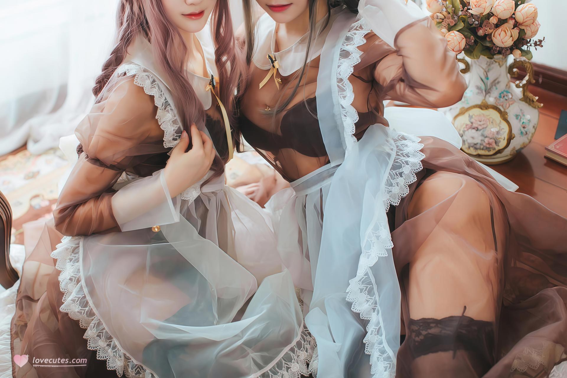 [Cosplay] Hanyu Sanwei and Yi Qian Zhi Mao Bohe - duo sheer maid room 32P