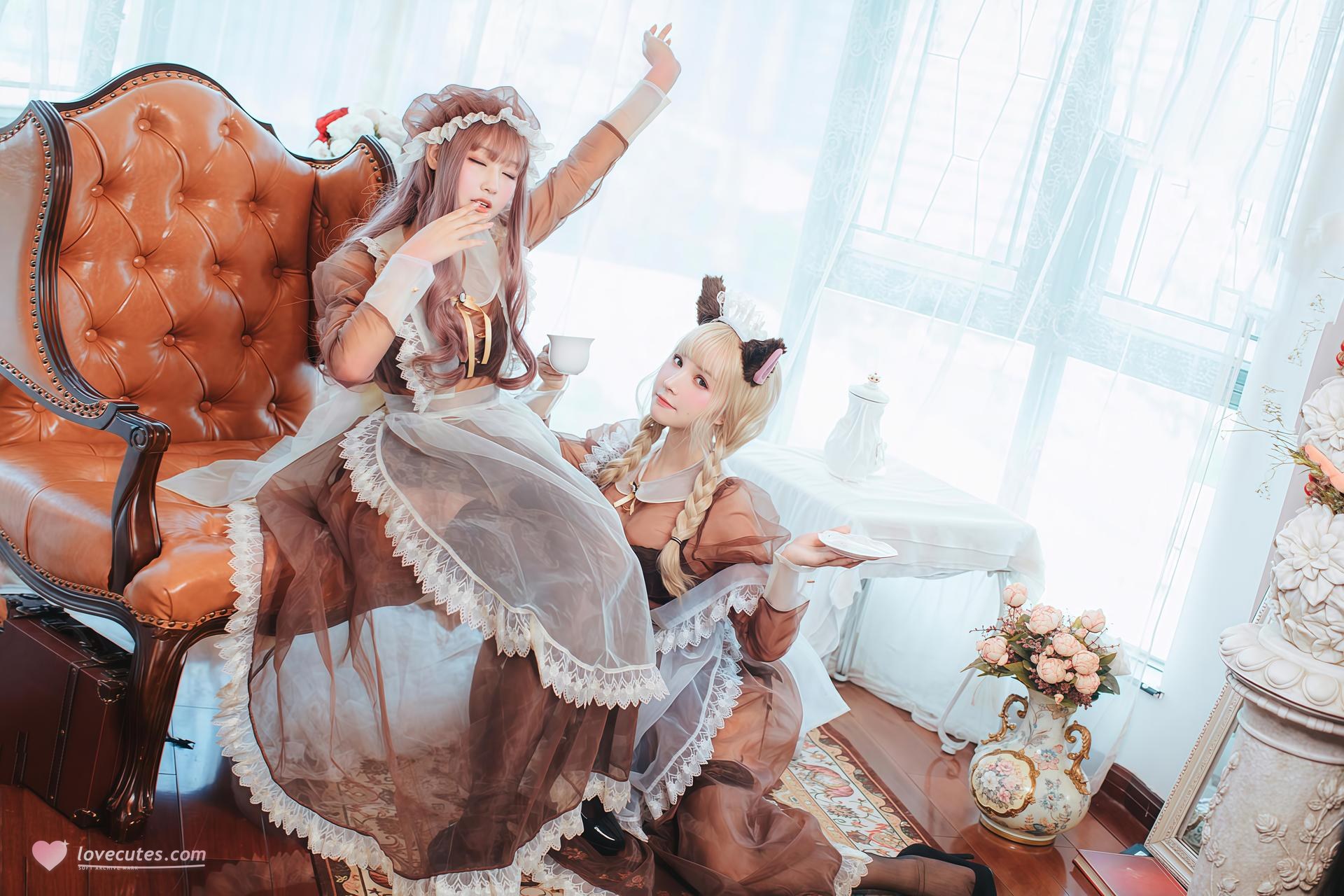 [Cosplay] Hanyu Sanwei and Yi Qian Zhi Mao Bohe - duo sheer maid room 32P