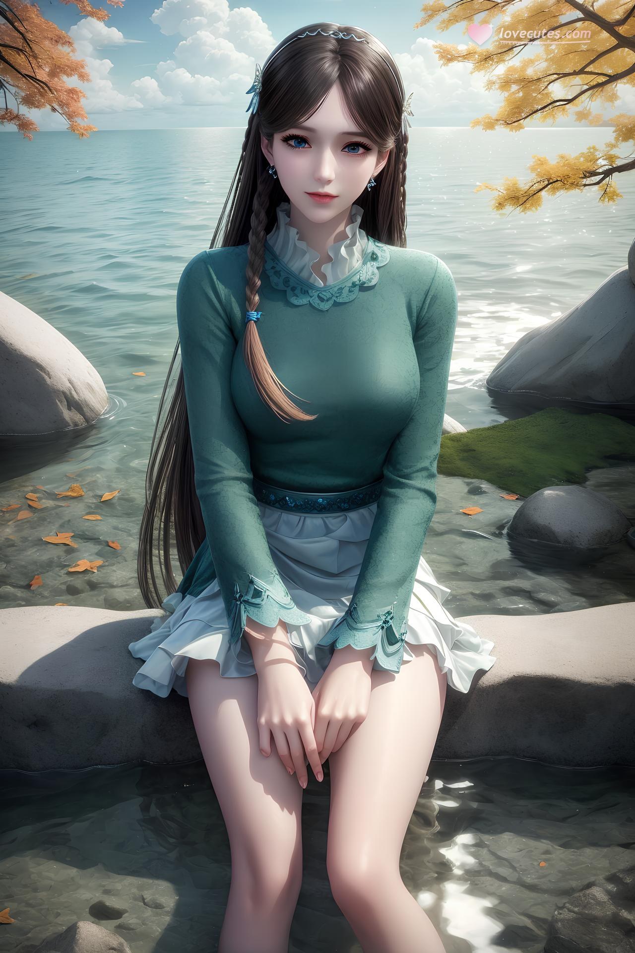 AI Nudes - 斗罗大陆 宁荣荣：黑发水景全裸图集 36P