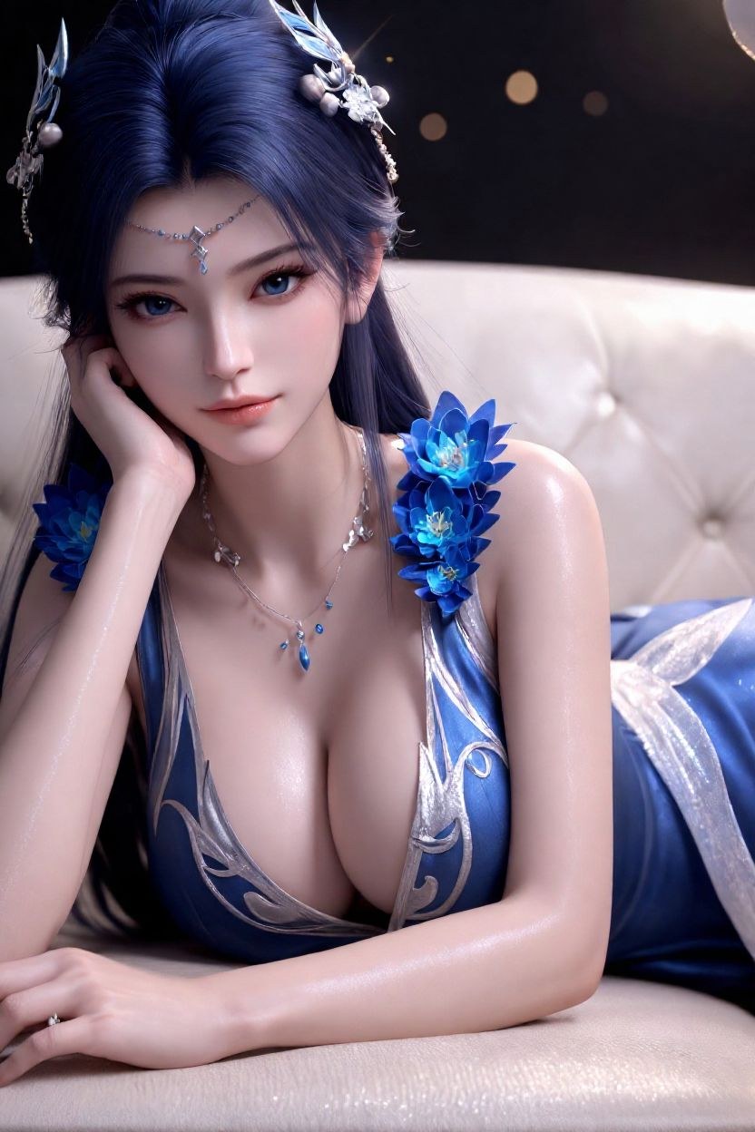 AI Nudes - Battle Through the Heavens Yao Ling Blue-White Lingerie 301P