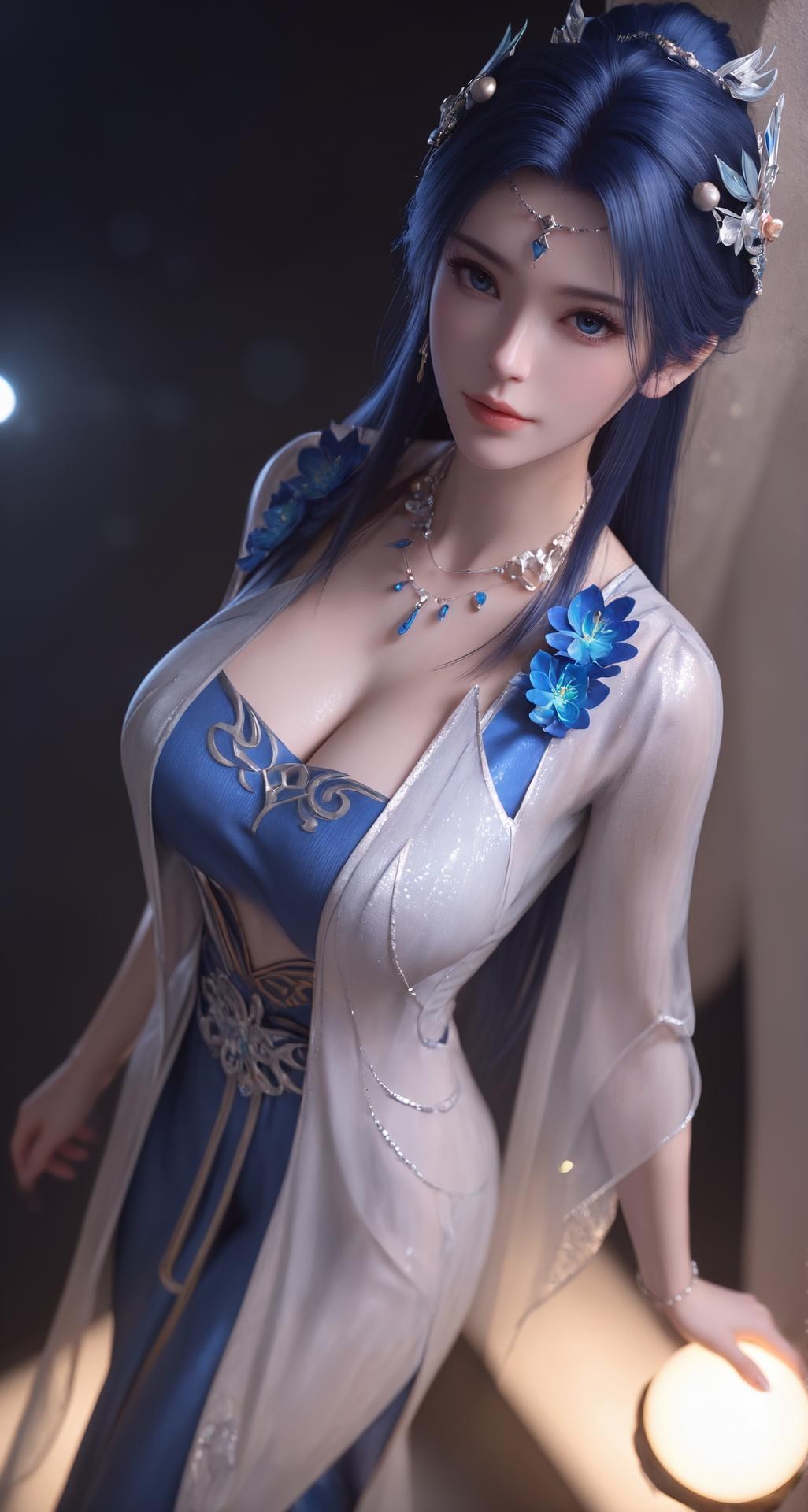 AI Nudes - 斗破苍穹 药灵：蓝白薄纱内衣露穴圖集 301P