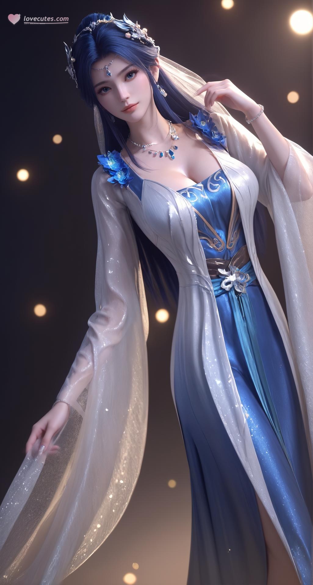 AI Nudes - 斗破苍穹 药灵：蓝白薄纱内衣露穴圖集 301P
