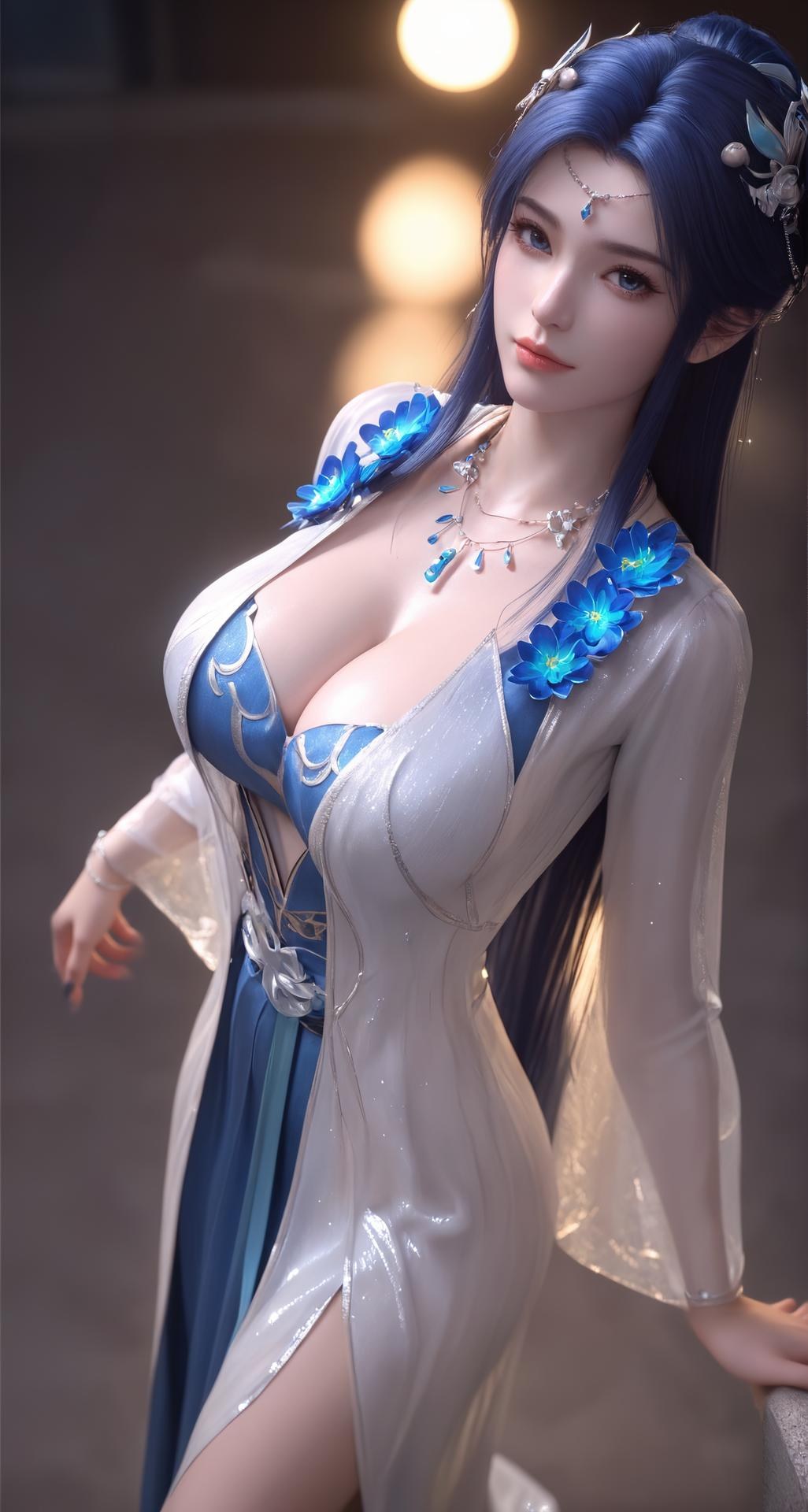 AI Nudes - 斗破苍穹 药灵：蓝白薄纱内衣露穴圖集 301P