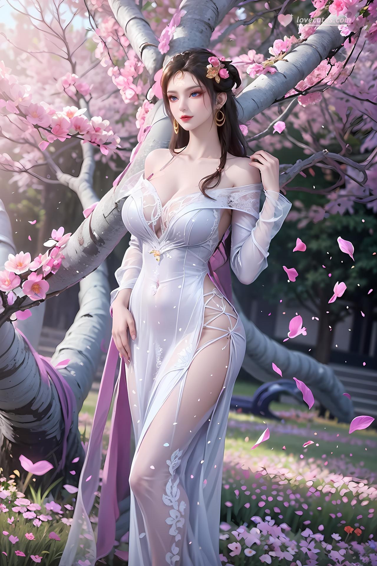 AI Porn - 仙遺三祖：櫻花庭院白紗交合影片圖集 89P1V