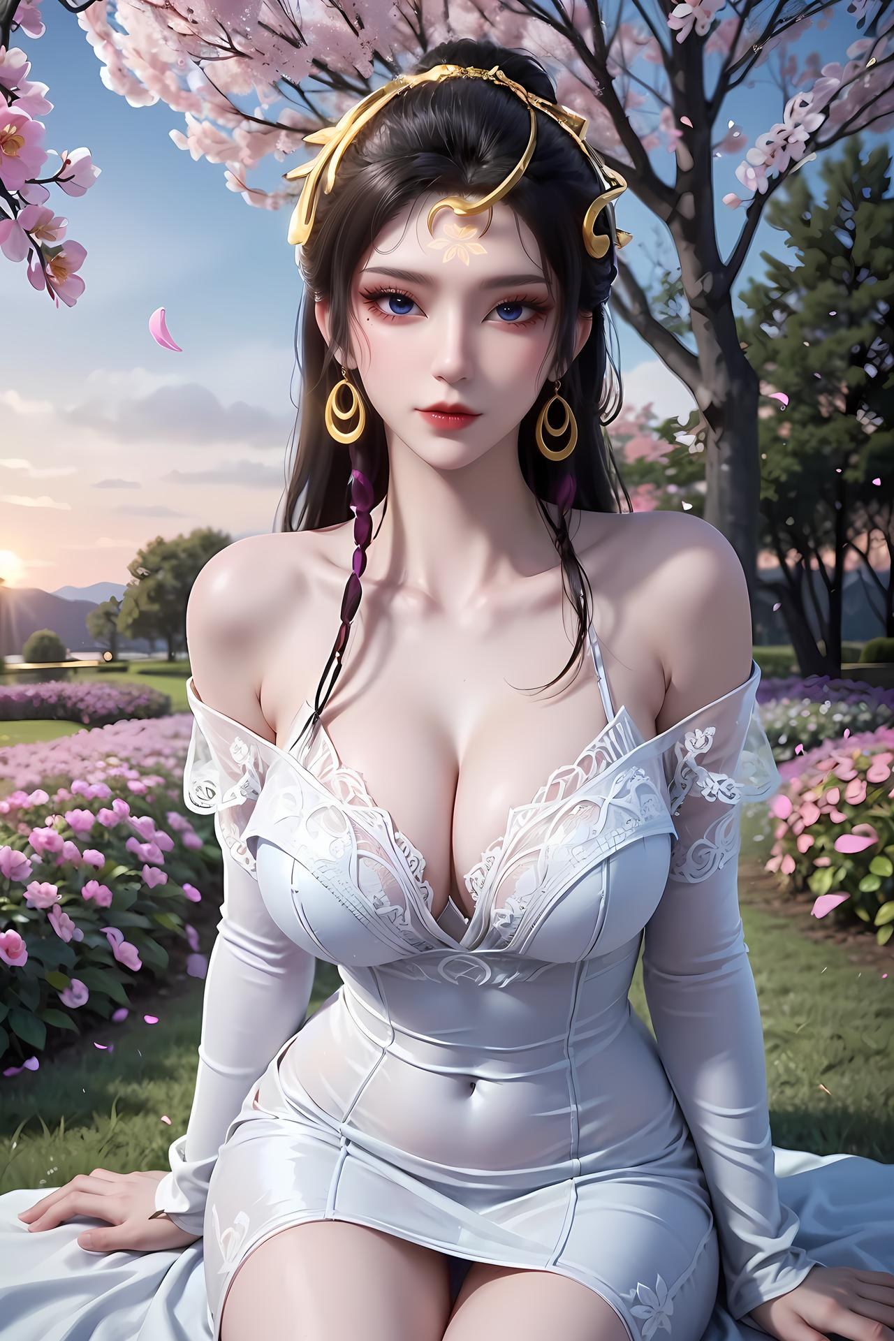 AI Porn - 仙遺三祖：櫻花庭院白紗交合影片圖集 89P1V
