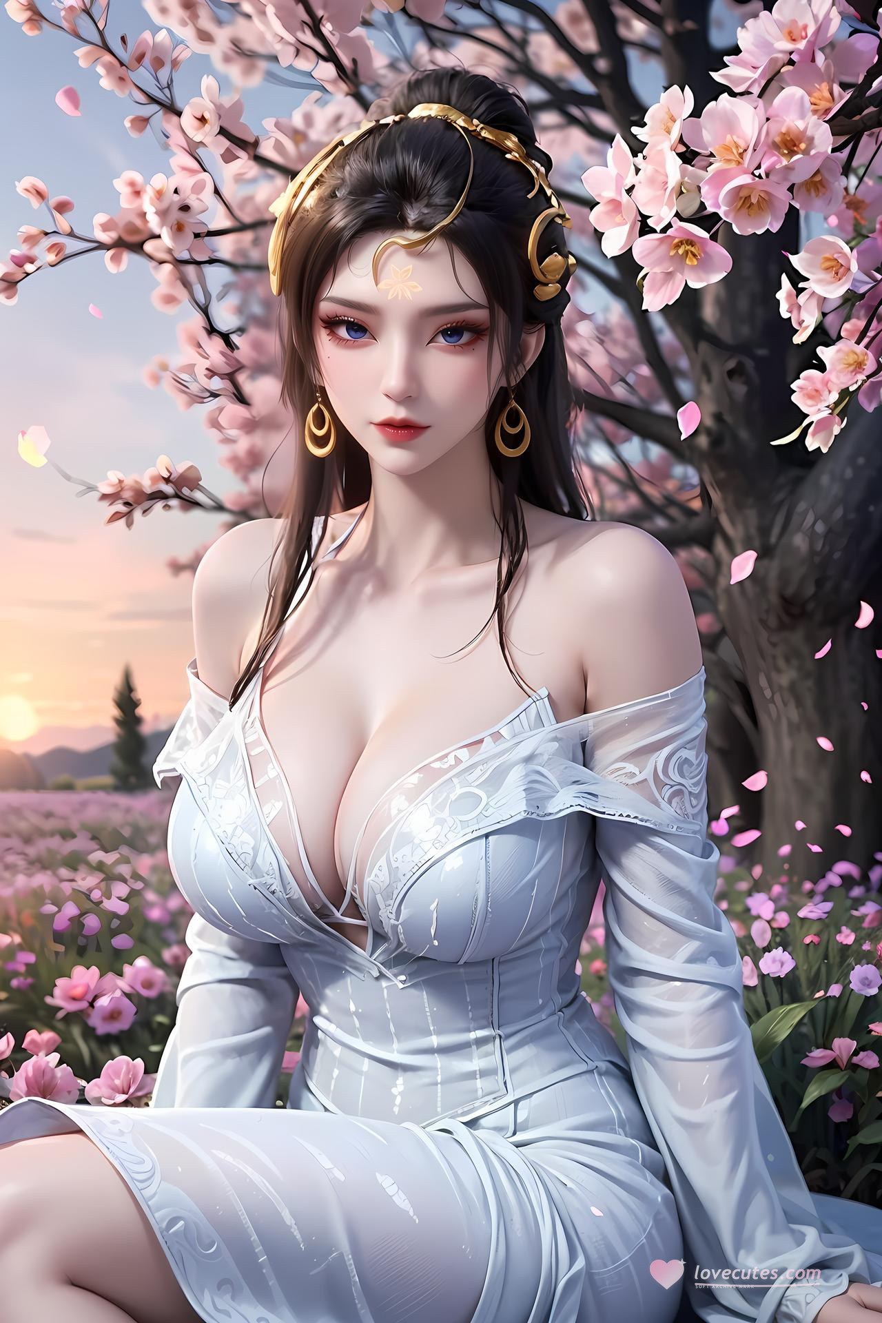 AI Porn - 仙遺三祖：櫻花庭院白紗交合影片圖集 89P1V