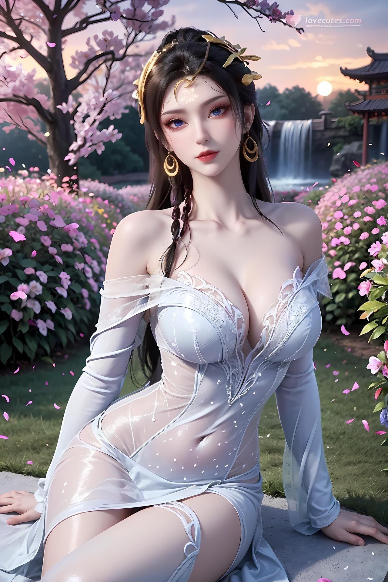 AI Porn - 仙遺三祖：櫻花庭院白紗交合影片圖集 89P1V