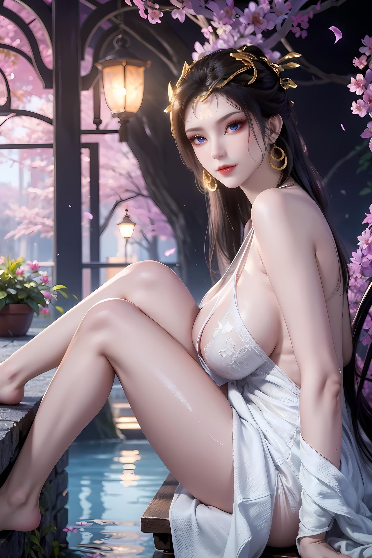 AI Porn - 仙遺三祖：櫻花庭院白紗交合影片圖集 89P1V