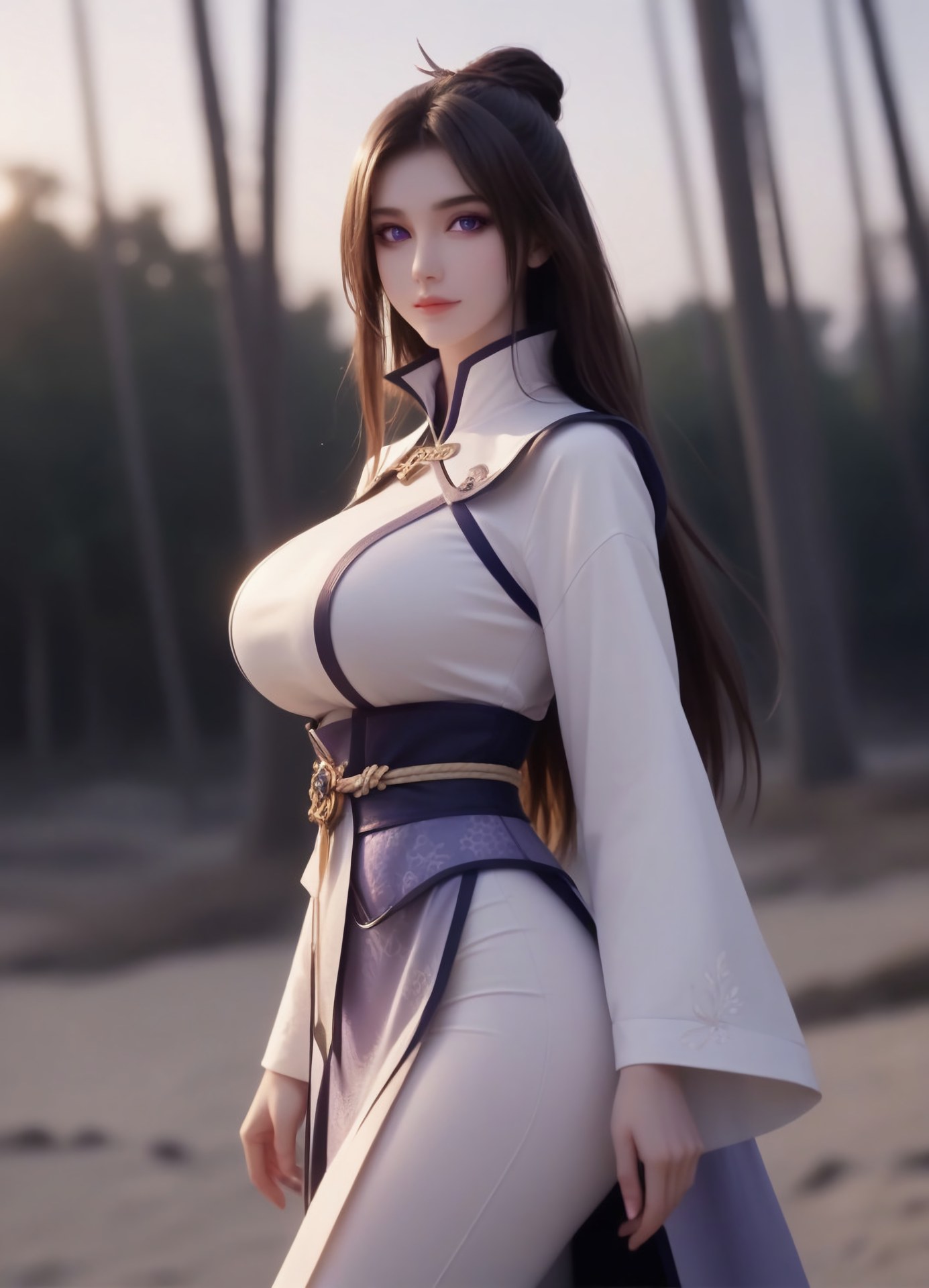 AI Porn - Chu Tinh Kỳ Nhất Niệm Vĩnh Hằng áo tu tiên trắng tím ven biển 105P