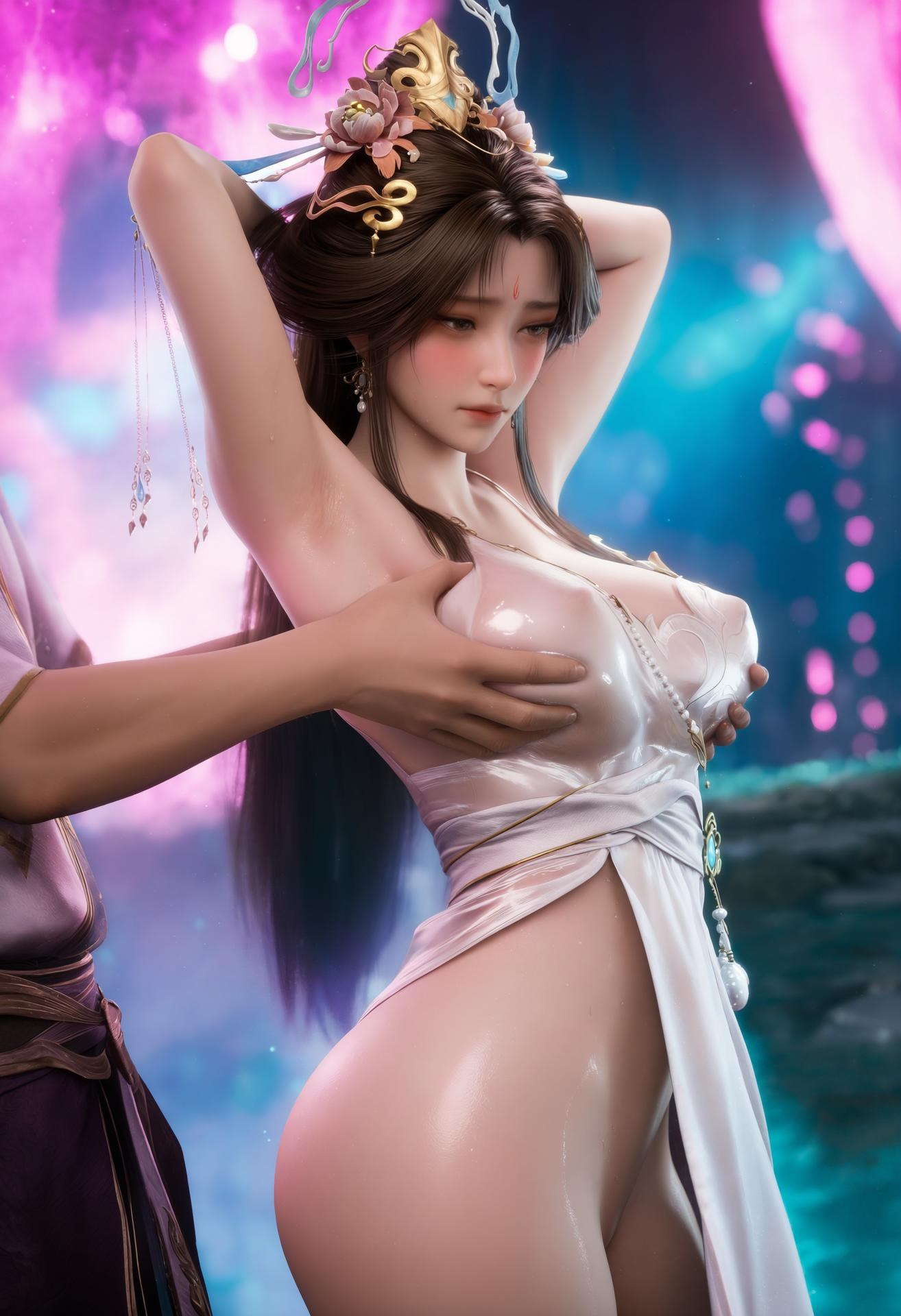 AI Porn - อีชิงอู่ กระโปรงสั้นชมพู ถุงน่องขาว ฉากกลางคืน แกลเลอรีผู้ใหญ่ AI 166P