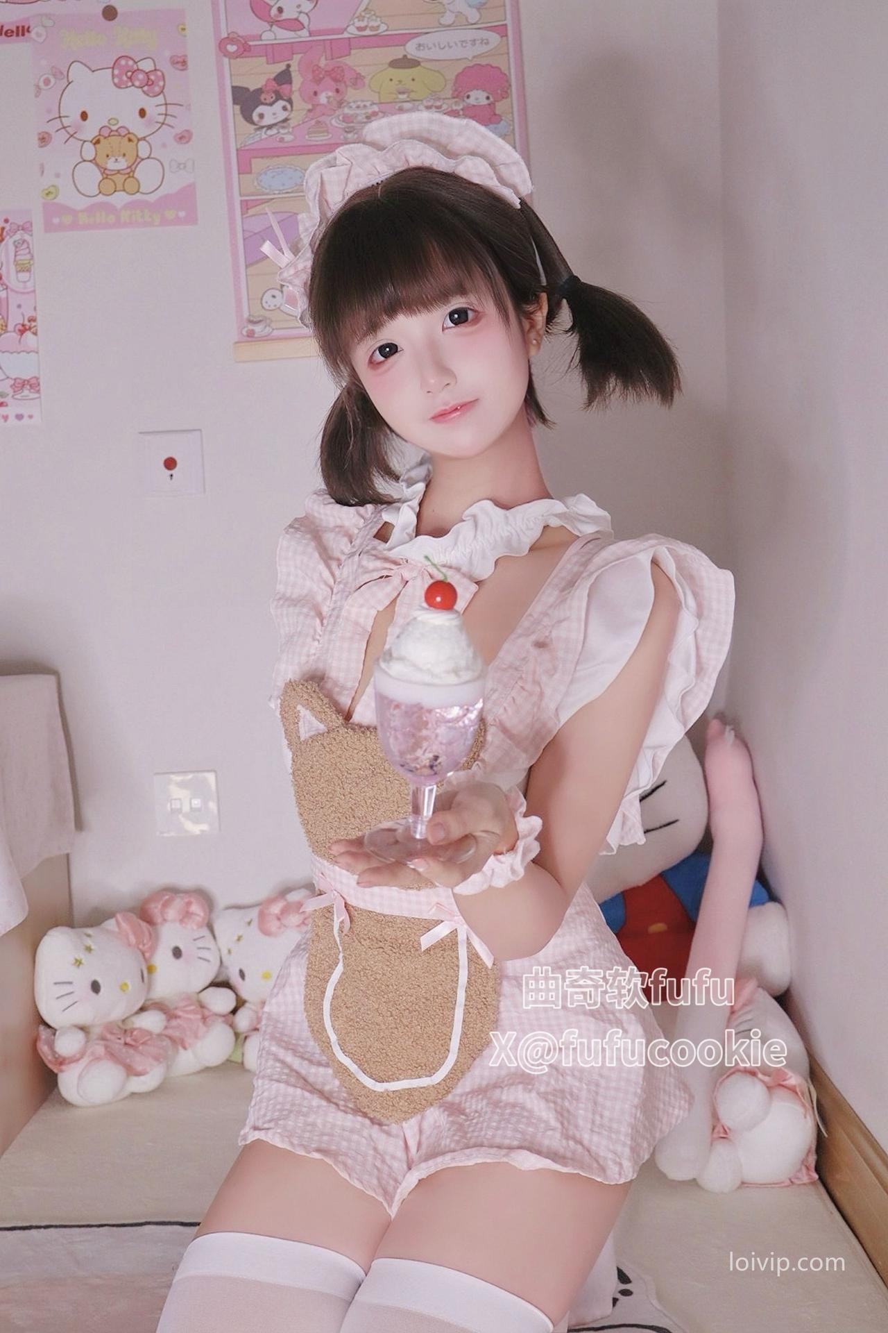 [Cosplay] Cookie Soft Fufu - bear maid bedroom 39P2V