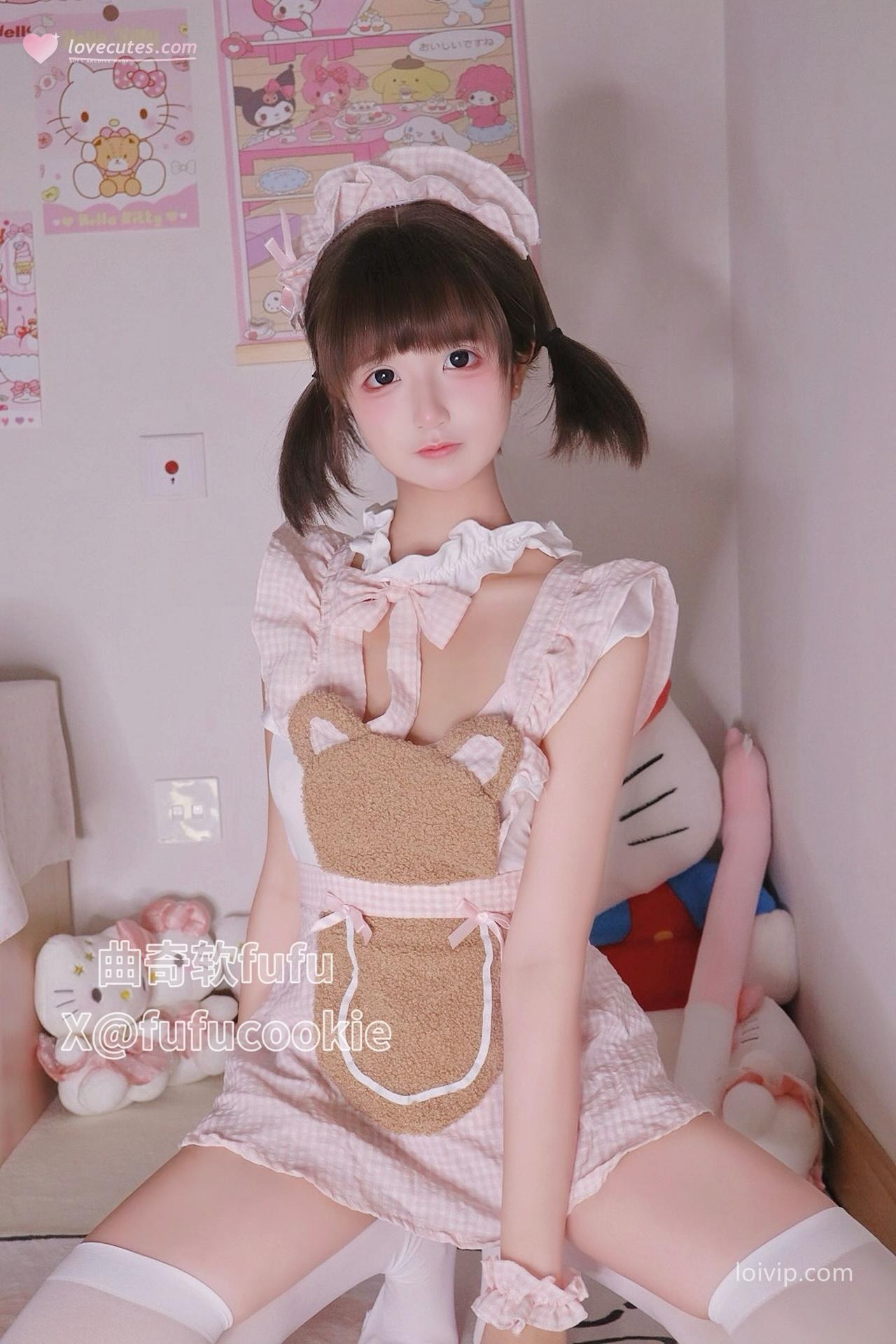 [Cosplay] Cookie Soft Fufu - bear maid bedroom 39P2V
