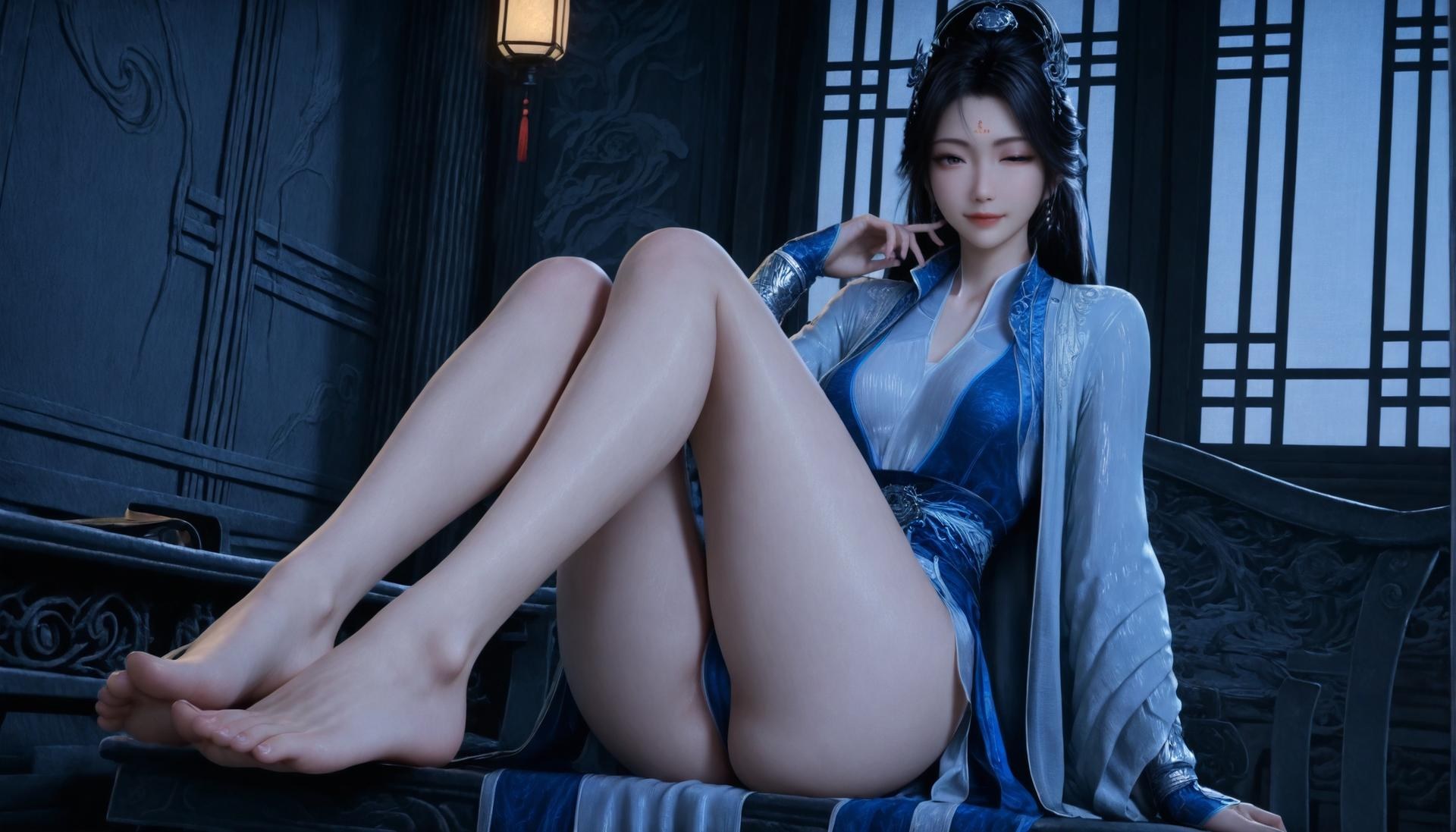 AI Porn - 凡人修仙傳 南宮婉：藍白古風全裸露穴圖集 305P
