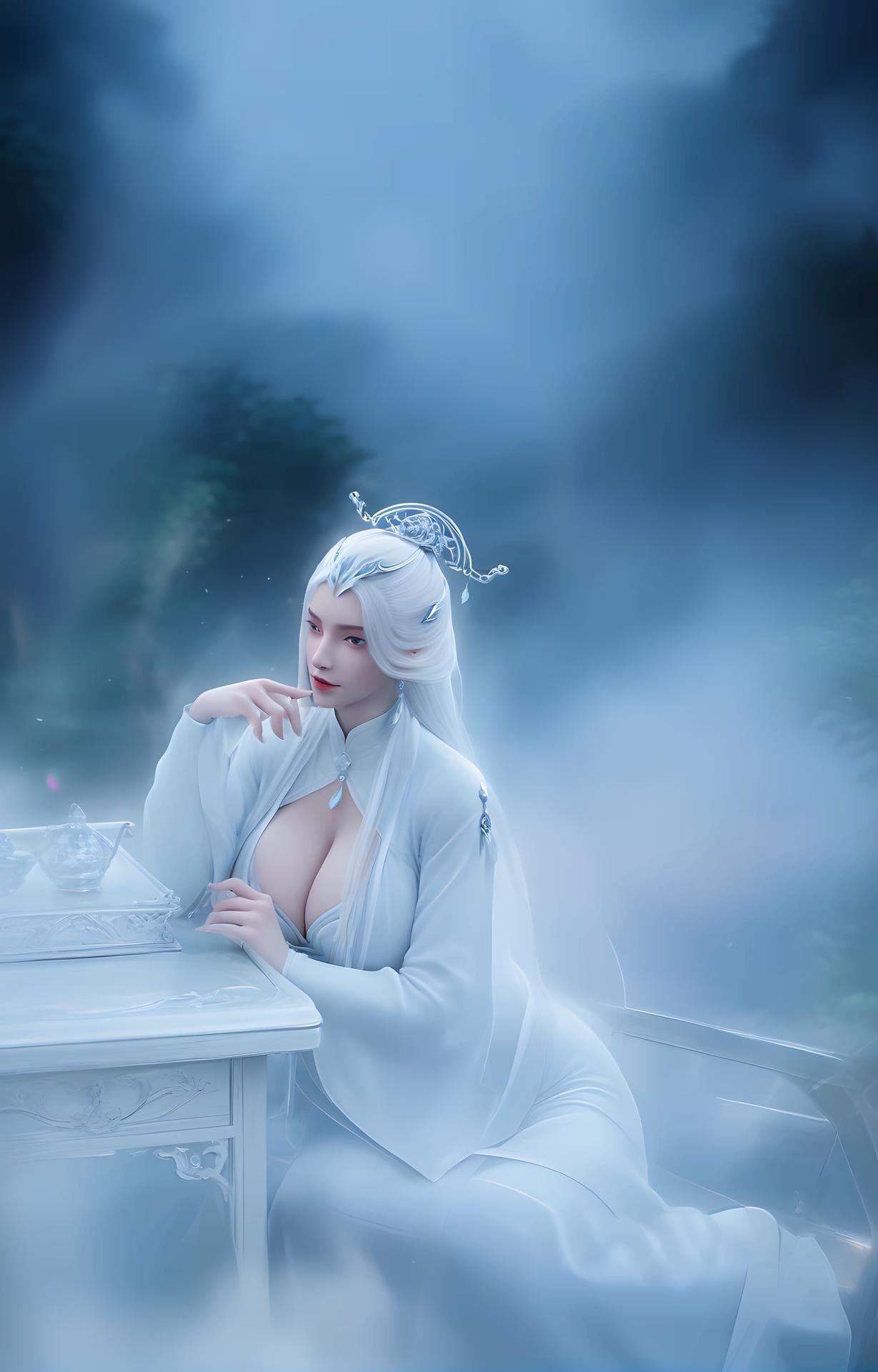 AI Porn - Sword Mother White-Hair Bed Sex Gallery 96P