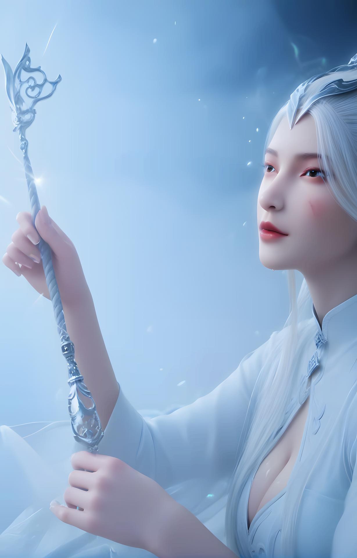 AI Porn - Sword Mother White-Hair Bed Sex Gallery 96P