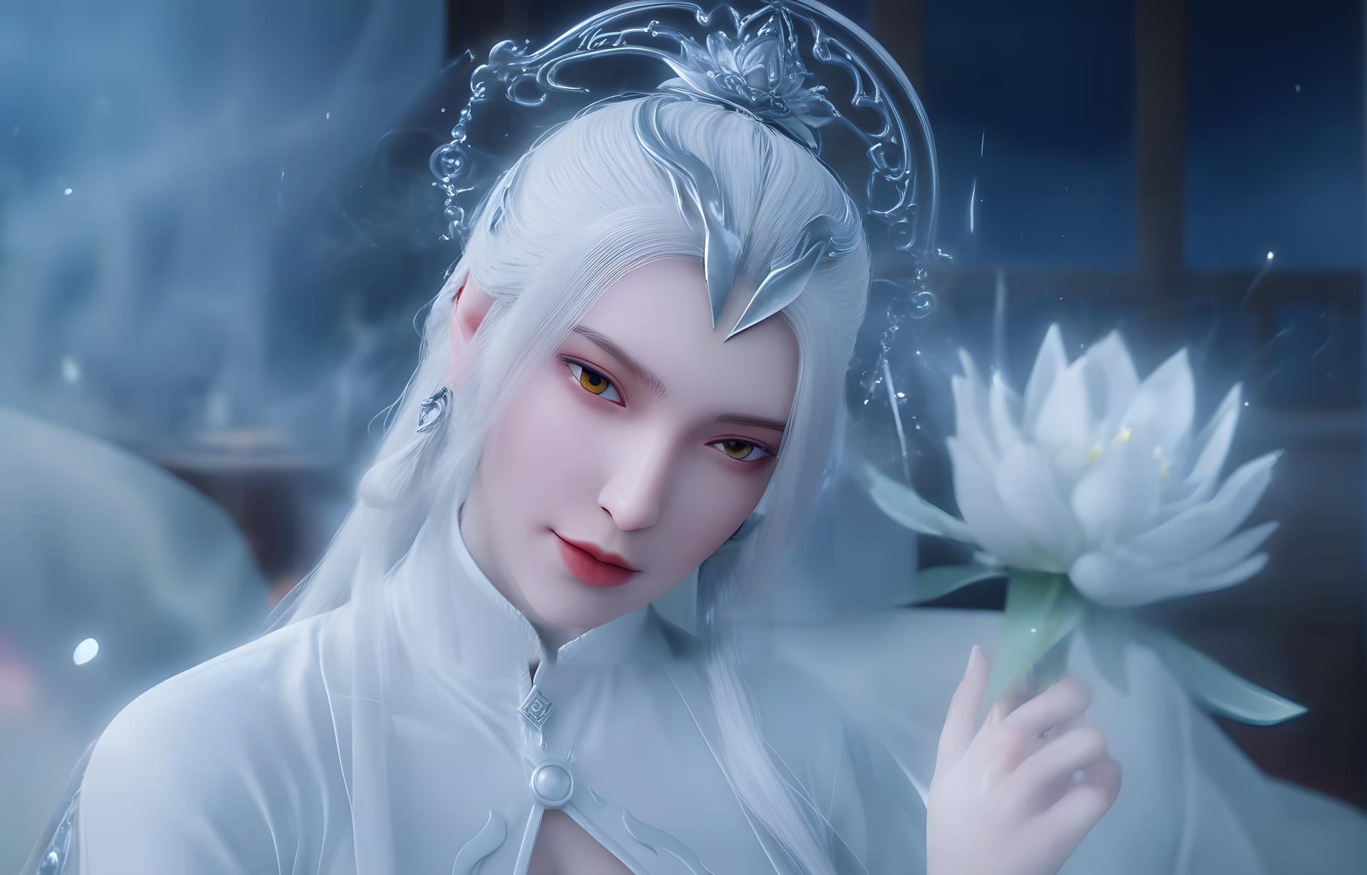 AI Porn - Sword Mother White-Hair Bed Sex Gallery 96P