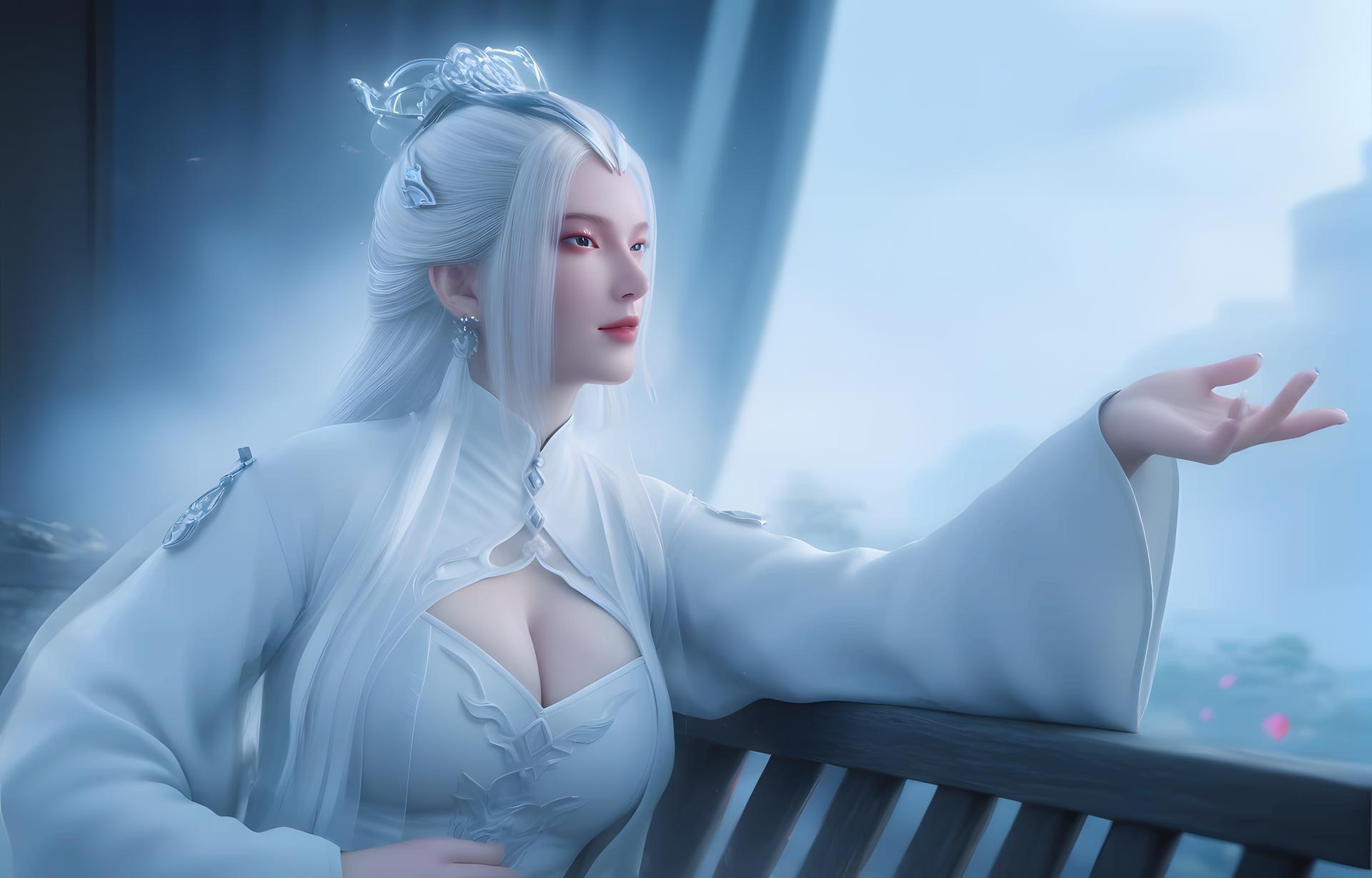 AI Porn - Sword Mother White-Hair Bed Sex Gallery 96P
