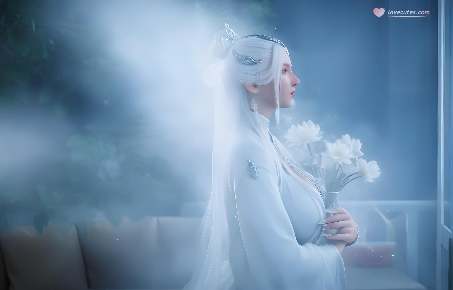 AI Porn - Sword Mother White-Hair Bed Sex Gallery 96P
