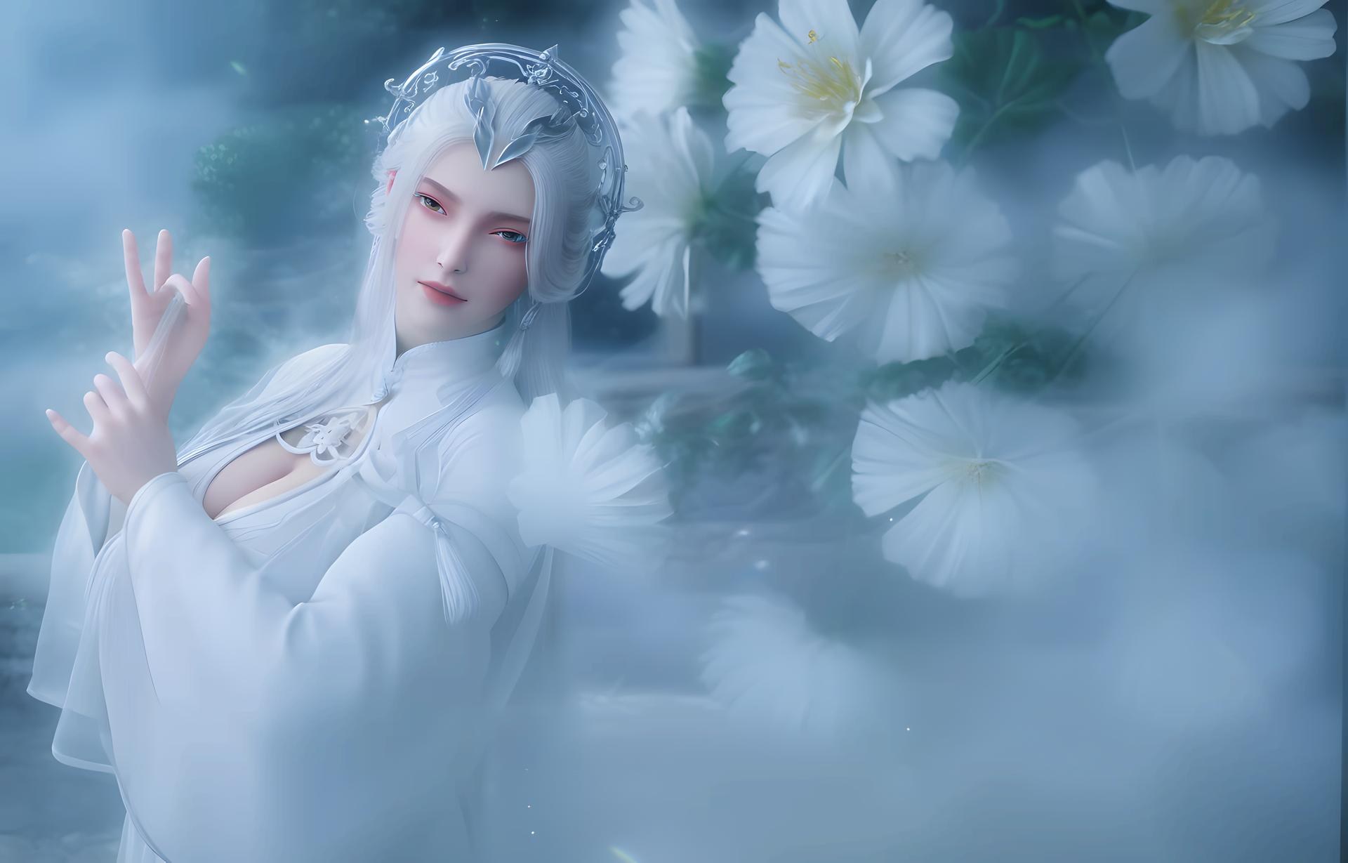 AI Porn - Sword Mother White-Hair Bed Sex Gallery 96P