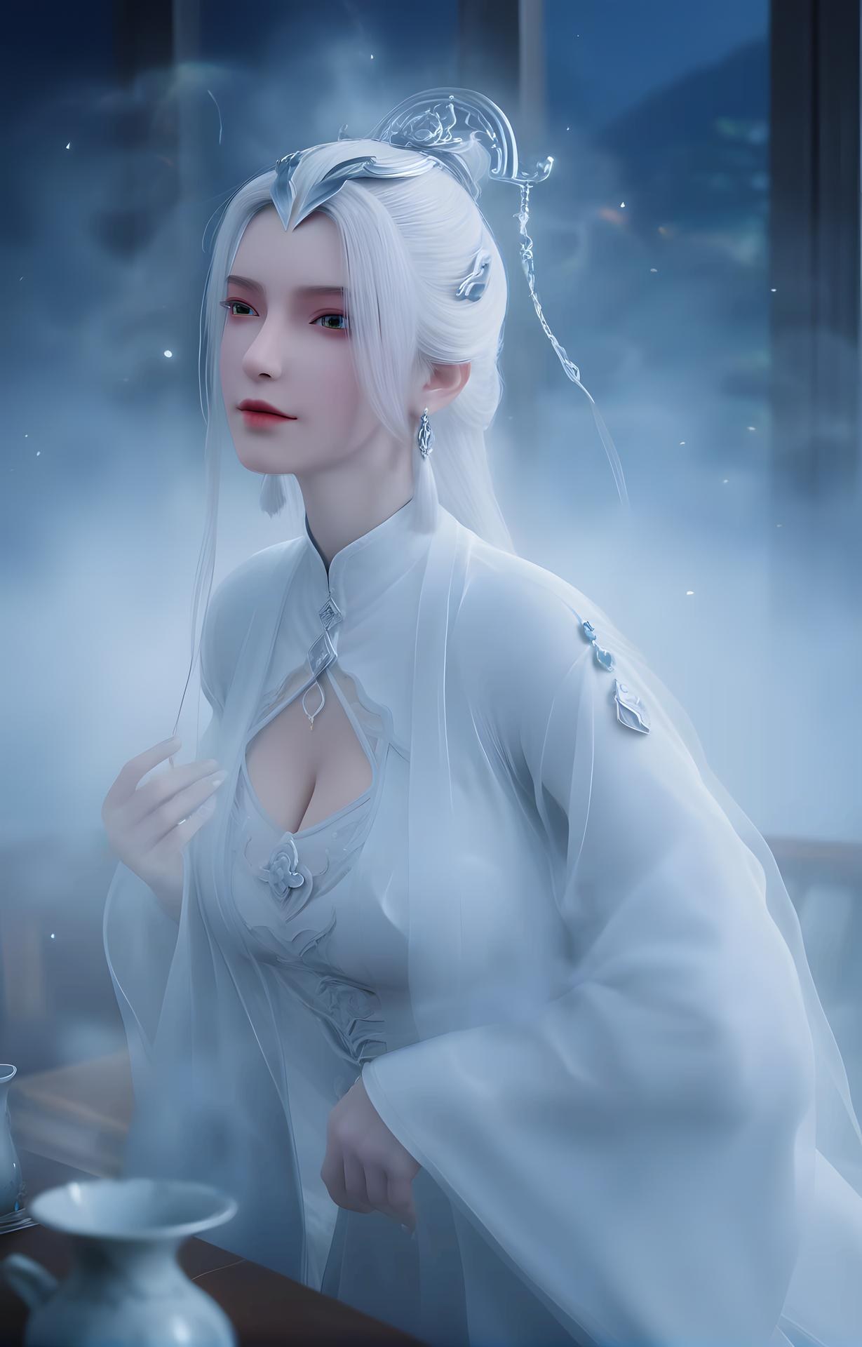 AI Porn - Sword Mother White-Hair Bed Sex Gallery 96P