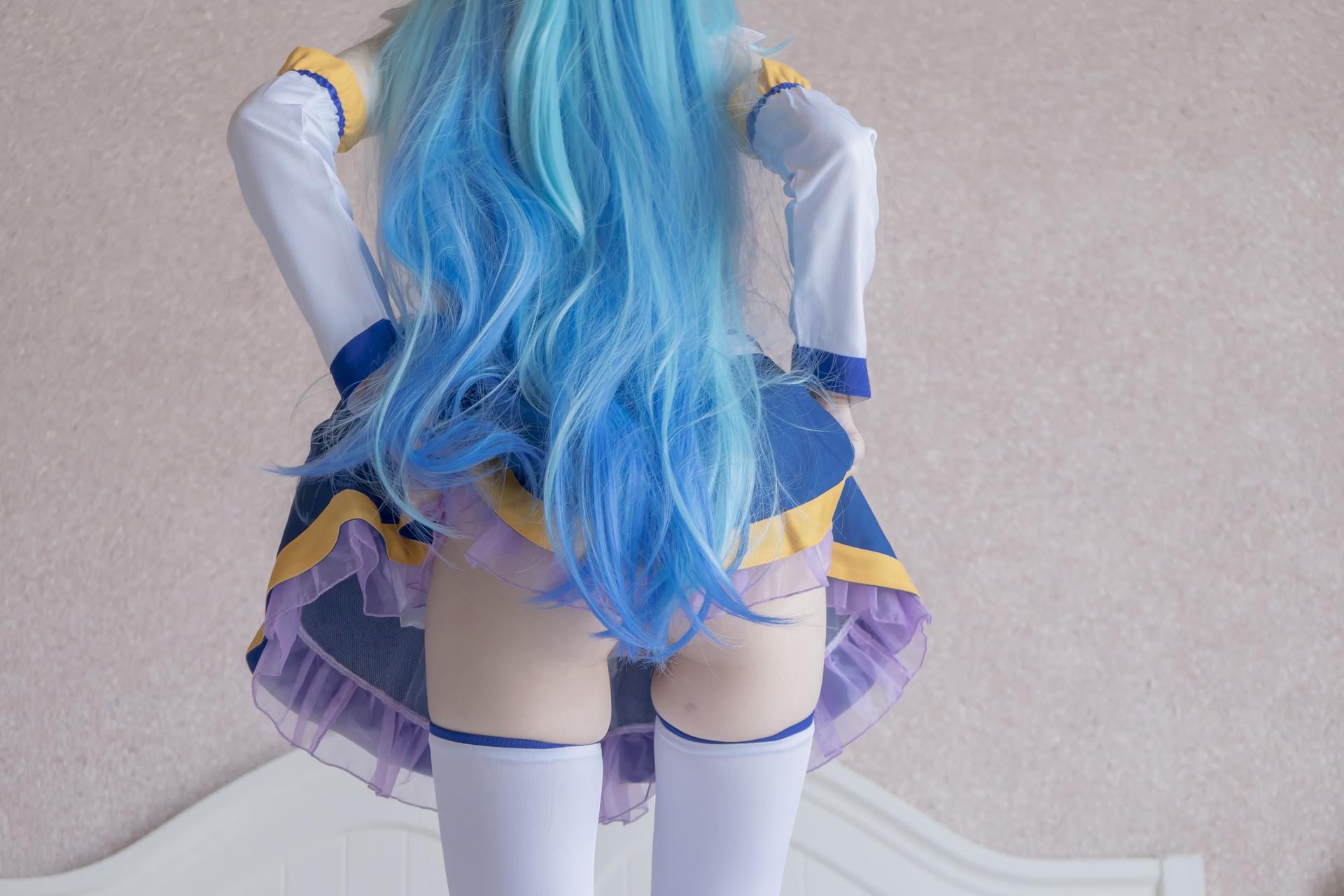 [Cosplay] Shaonv Yinghua - Aqua: phong cách ảnh người lớn chi tiết hở ngực vòng ba nổi bật bộ ảnh 80P