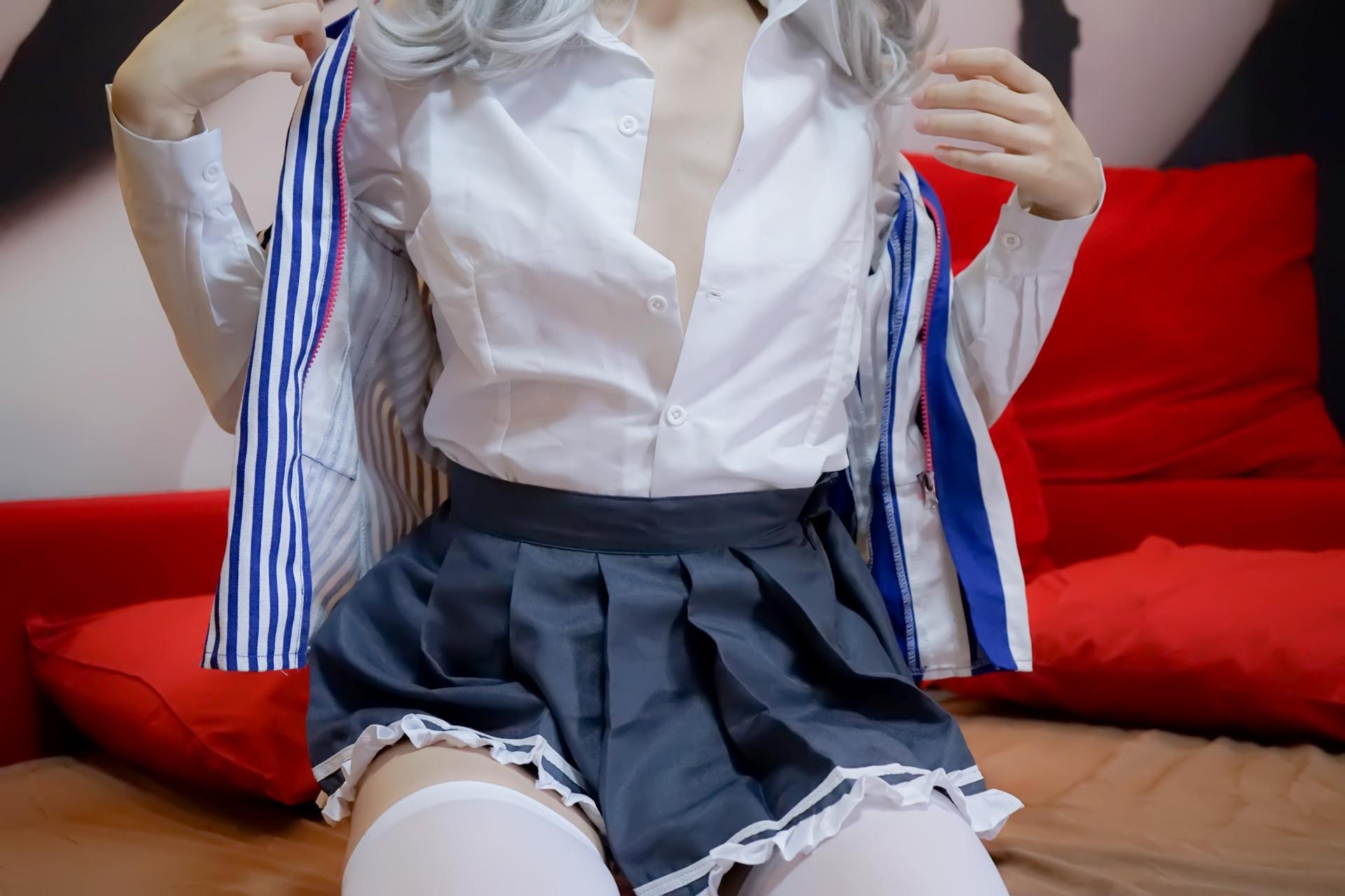 [Cosplay] Shaonv Yinghua - Kashima Lawson Uniform: adult styling topless details white stockings photo set 105P