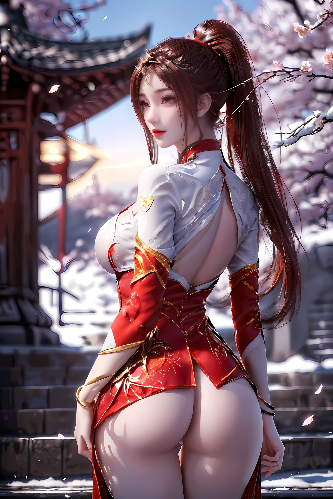 AI Nudes - Honghuang Red Fantasy Waterside Nude Gallery 76P