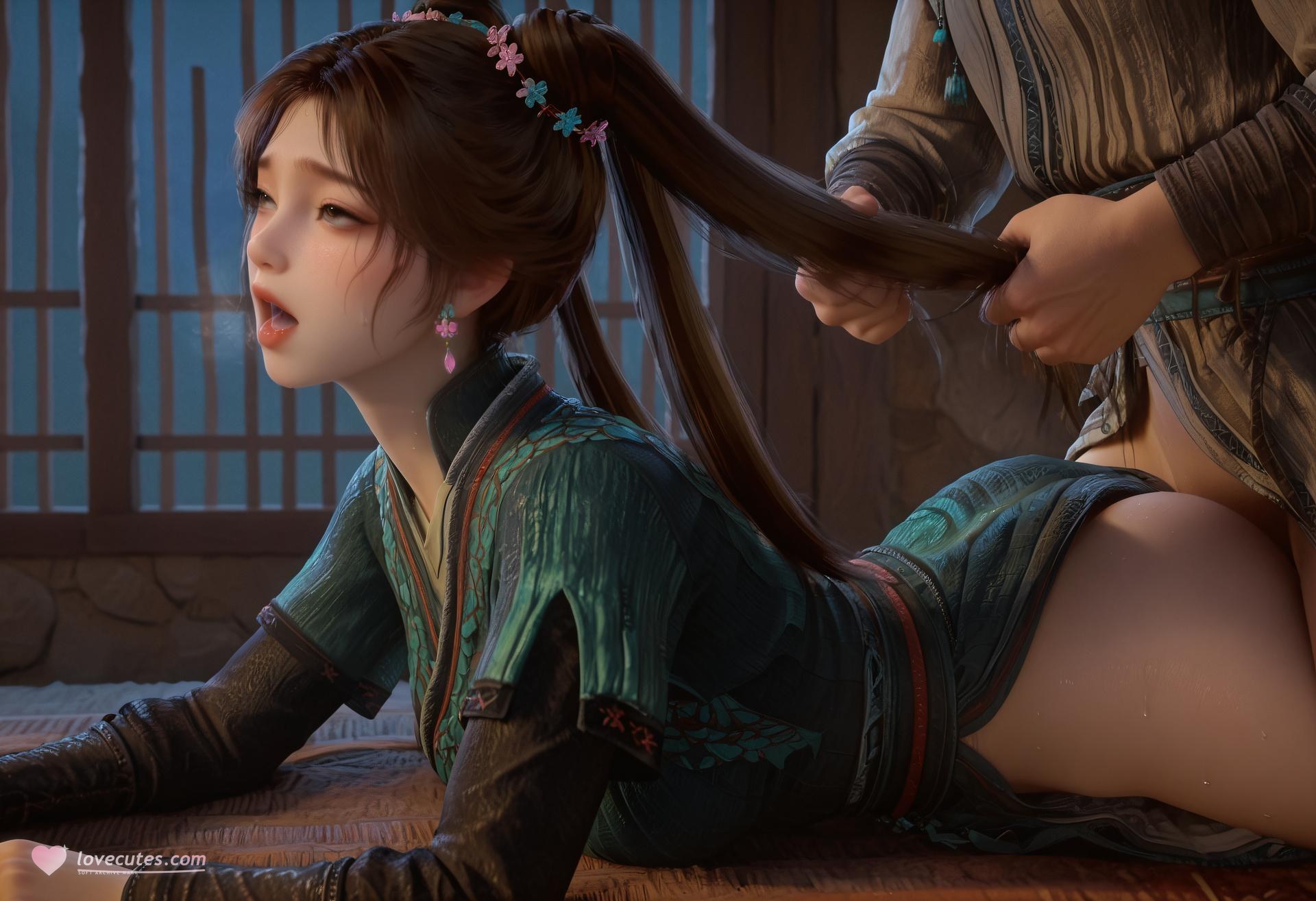 AI Porn - 凡人修仙传 梅凝：双马尾绿色古装露穴图集 307P
