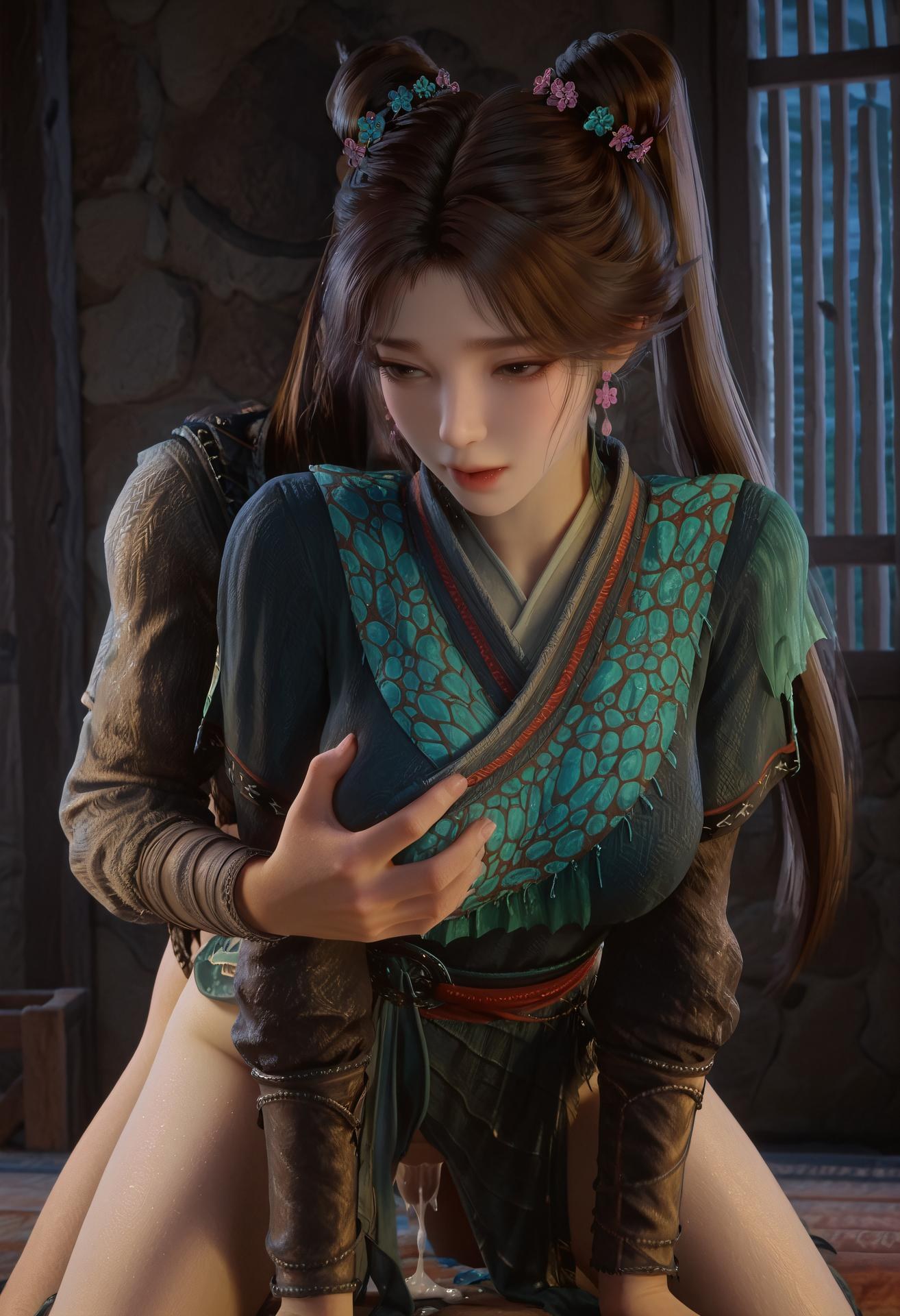 AI Porn - 凡人修仙传 梅凝：双马尾绿色古装露穴图集 307P