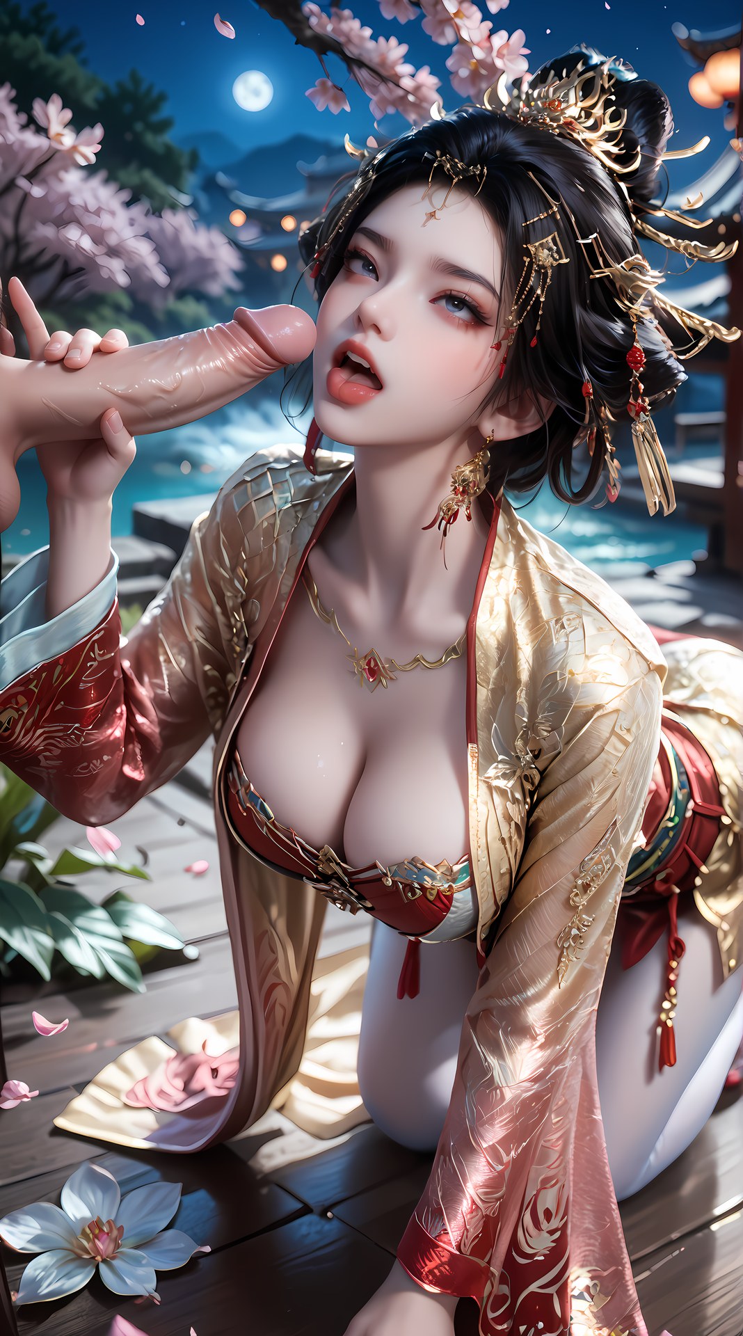 AI Nudes - 長樂皇后：紅金宮廷水景露穴圖集 95P