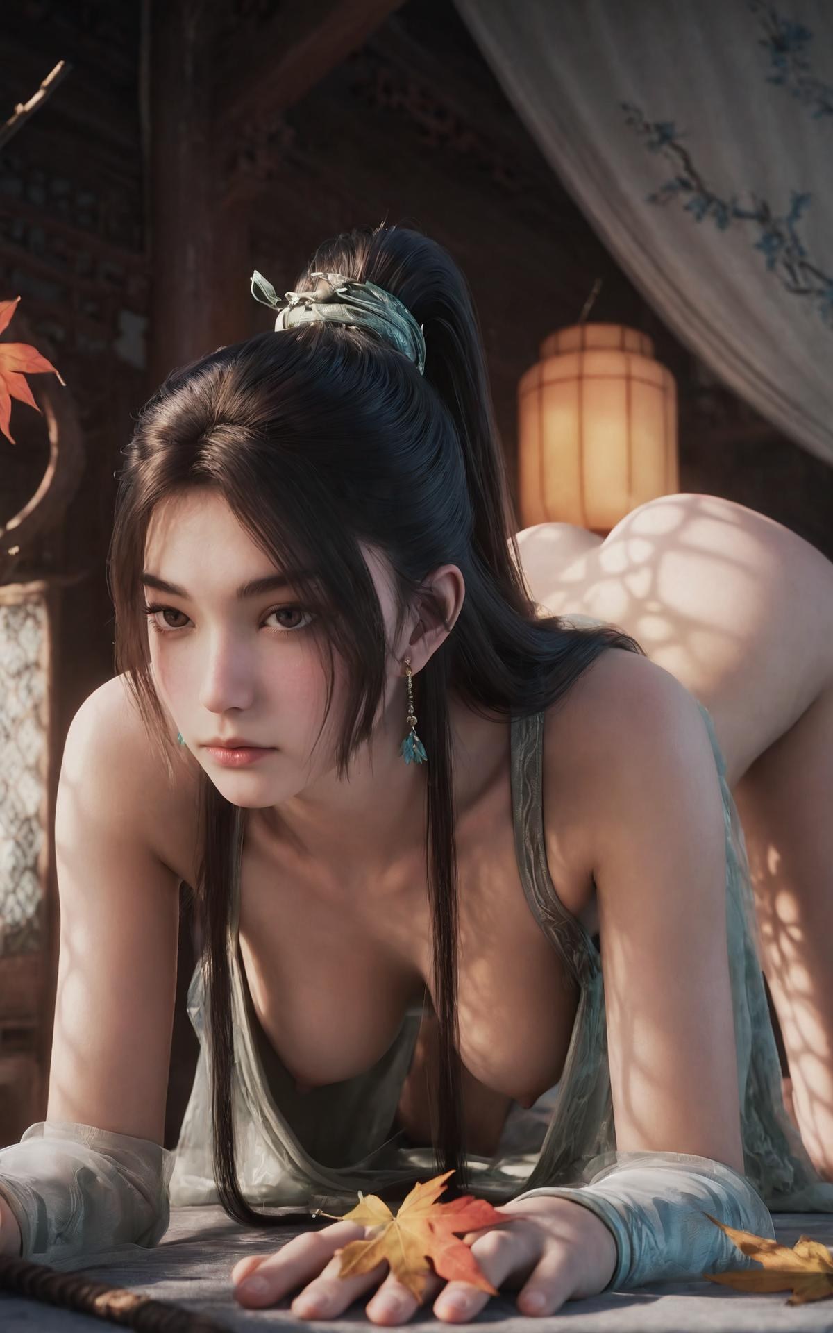AI Porn - 劍來 寧姚：青衣楓葉床景交合圖集 140P