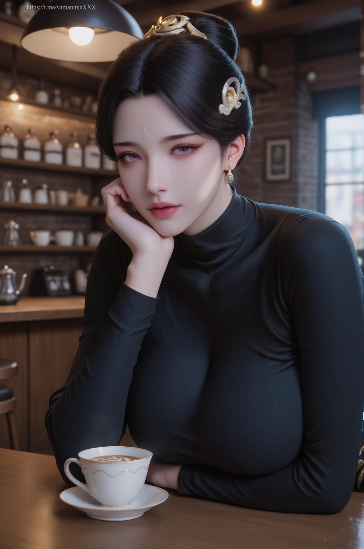 AI Porn - 姑射真人 白ストッキング喫茶店AI成人画像集 62P